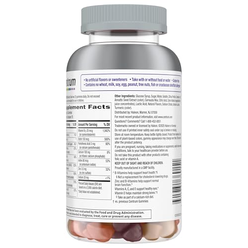 Centrum MultiGummies for Women 50 Plus, Multivitamin/Multimineral Supplement with Vitamins D3, E, B6, and B12, Assorted Fruit Flavor - 140 Count - Image 5