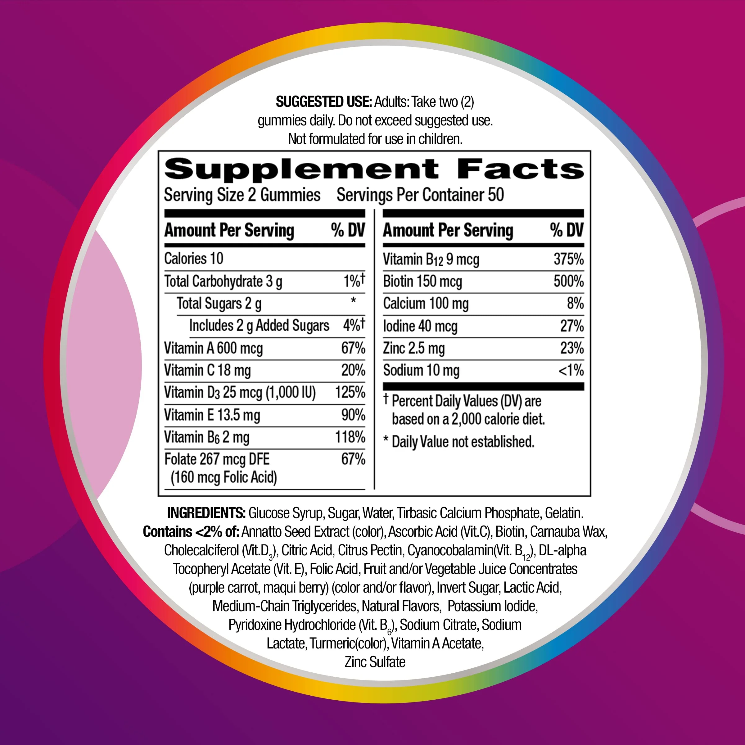 Centrum MultiGummies Gummy Multivitamin for Women, Multivitamin/Multimineral Supplement with Vitamin D3, B and Antioxidants, Assorted Fruit Flavor - 170 Count - Image 11