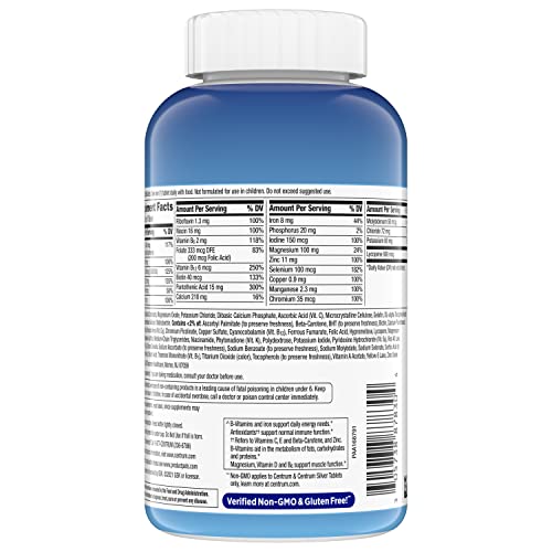 Centrum Multivitamin for Men, Multivitamin/Multimineral Supplement with Vitamin D3, B Vitamins and Antioxidants, Gluten Free, Non-GMO Ingredients - 250 Count - Image 7
