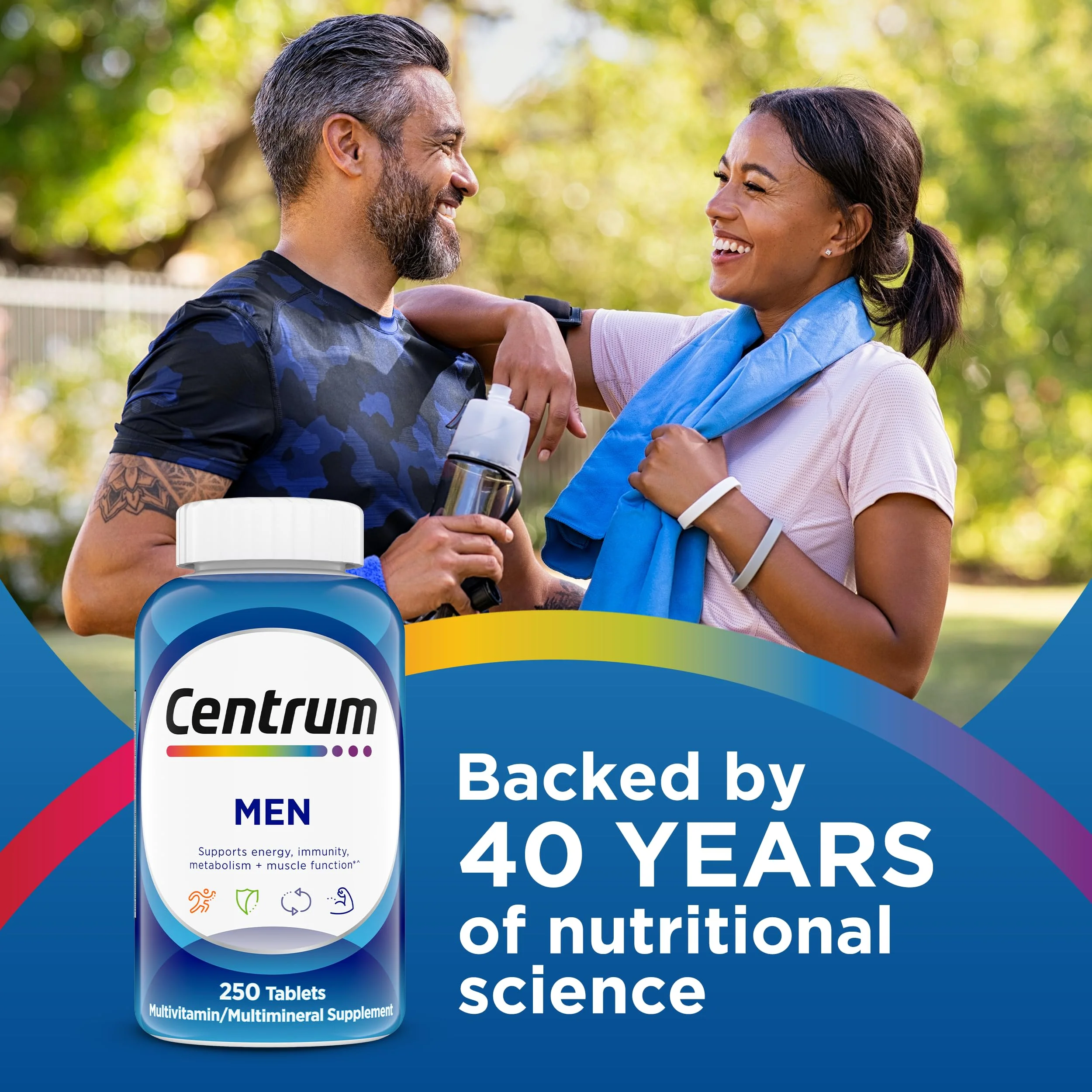 Centrum Multivitamin for Men, Multivitamin/Multimineral Supplement with Vitamin D3, B Vitamins and Antioxidants, Gluten Free, Non-GMO Ingredients - 250 Count - Image 9