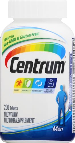 Centrum Multivitamin for Men, Multivitamin/Multimineral Supplement with Vitamin D3, B Vitamins and Antioxidants, Gluten Free, Non-GMO Ingredients, Tablet, 200 Count - Image 2