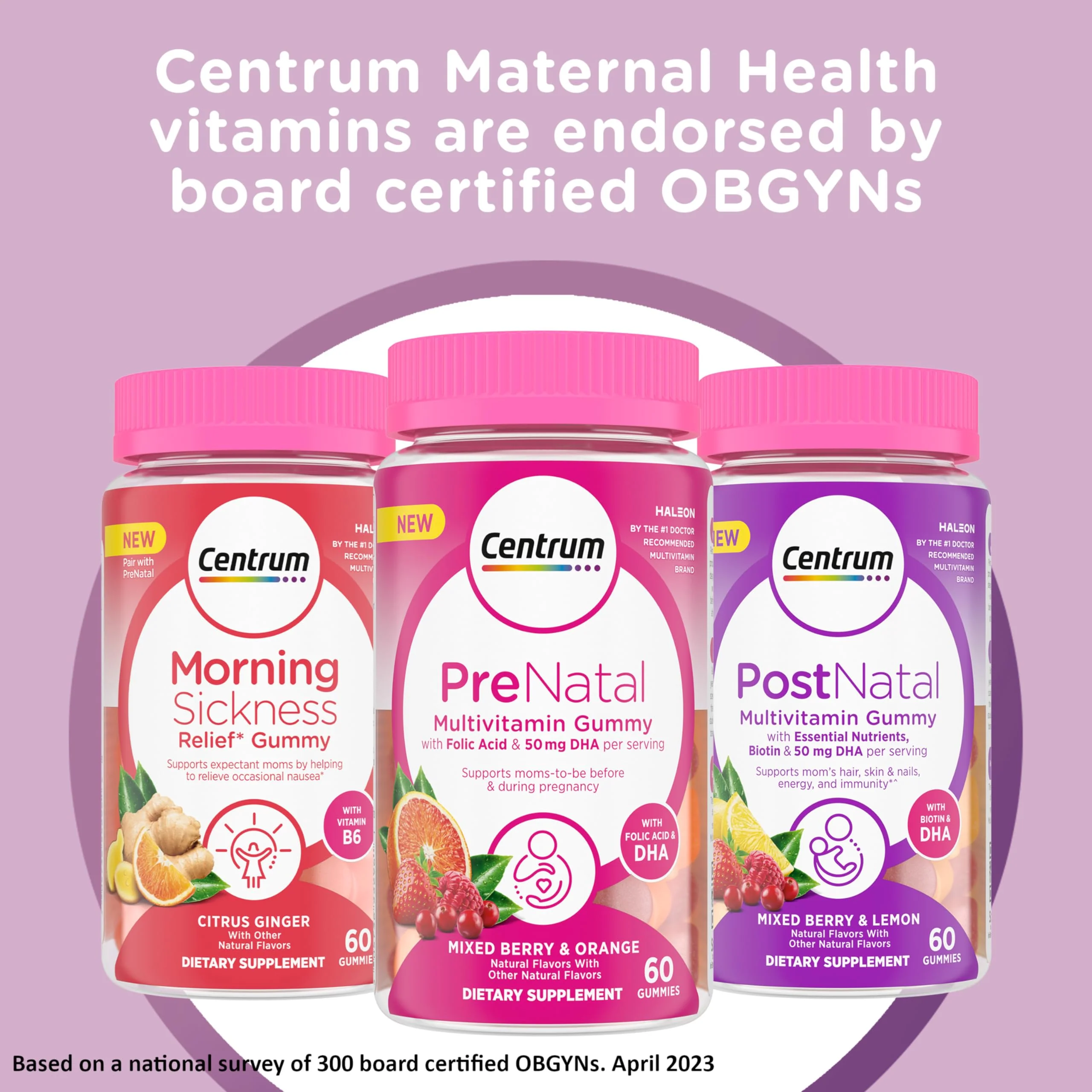 Centrum Postnatal Multivitamin Gummies with Biotin and DHA, Mixed Berry and Lemon Flavors - 60 Count, 30 Day Supply - Image 10
