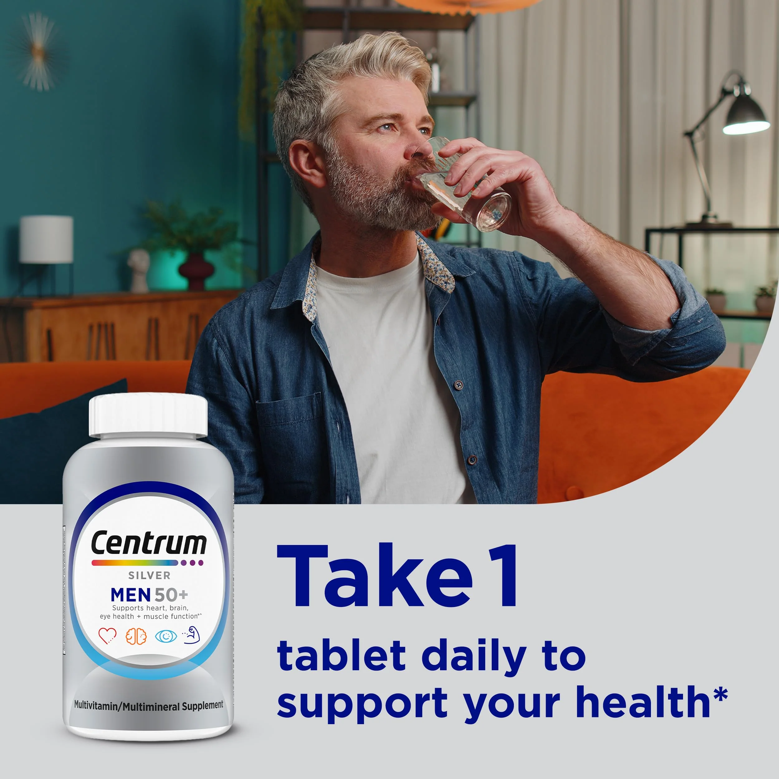 Centrum Silver Multivitamin for Men 50 Plus, Multimineral Supplement, Vitamin D3, B-Vitamins and Zinc, Gluten Free, Non-GMO Ingredients, Supports Memory and Cognition in Older Adults - 100 Ct - Image 14