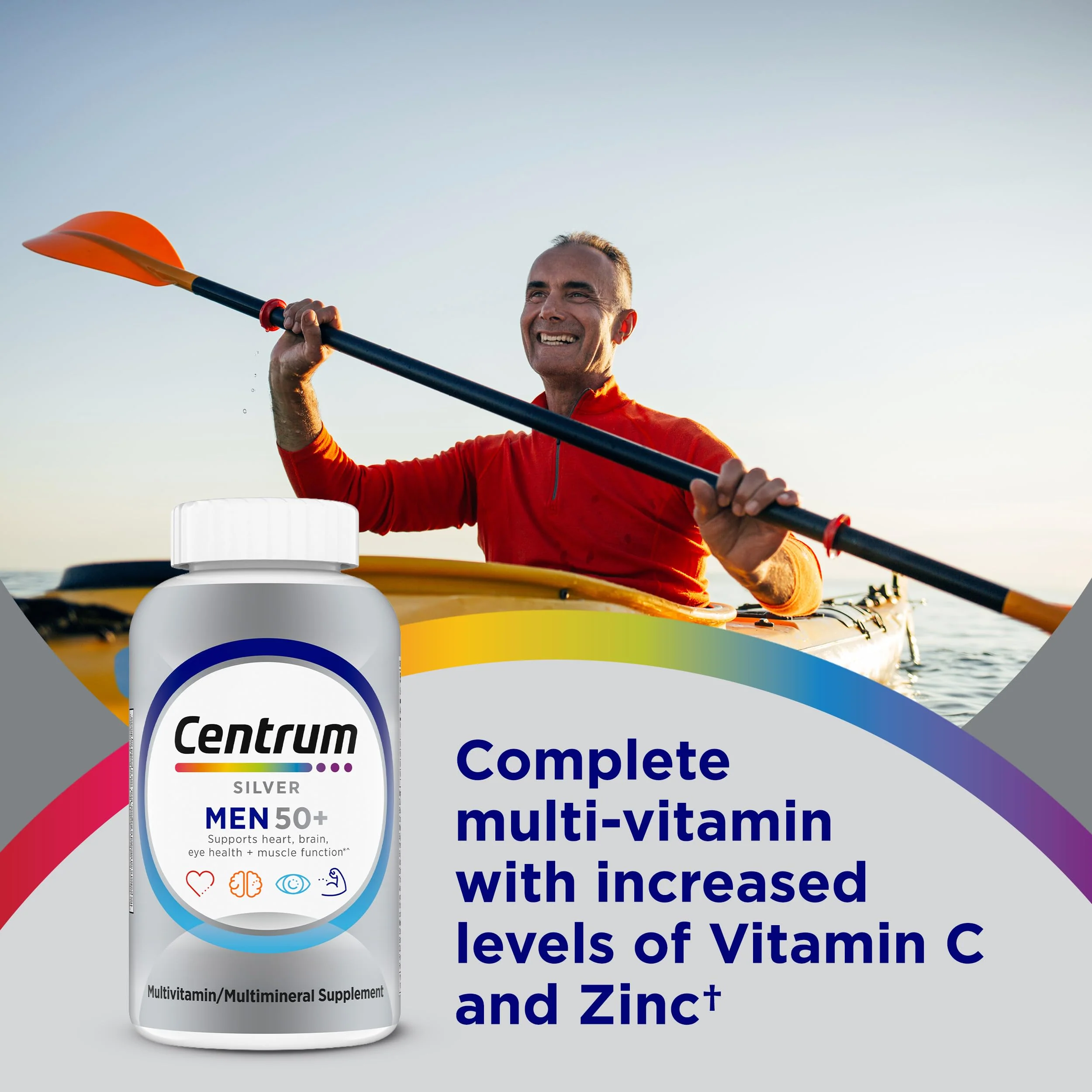 Centrum Silver Multivitamin for Men 50 Plus, Multimineral Supplement, Vitamin D3, B-Vitamins and Zinc, Gluten Free, Non-GMO Ingredients, Supports Memory and Cognition in Older Adults - 100 Ct - Image 18