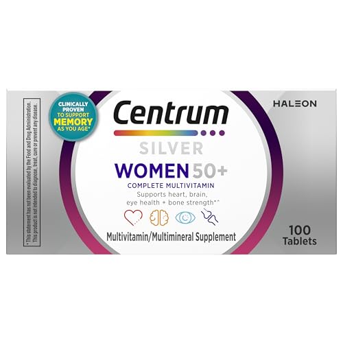 Centrum Silver Women's Multivitamin for Women 50 Plus, Multivitamin/Multimineral Supplement with Vitamin D3, B Vitamins, Non-GMO Ingredients, Supports Memory and Cognition in Older Adults - 100 Ct - Image 5