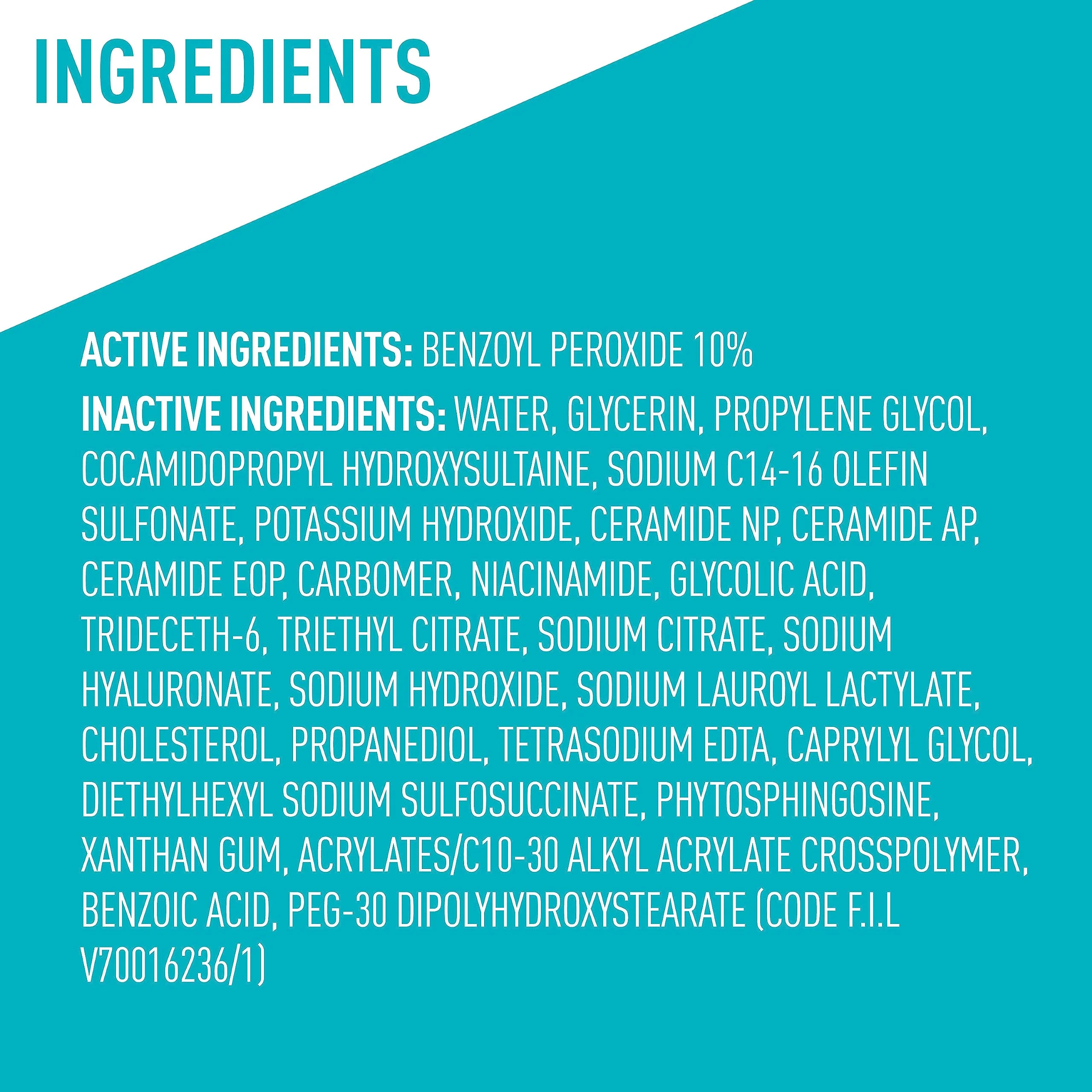 CeraVe Acne Foaming Cream Wash, Gentle Face and Body Cleanser with Benzoyl Peroxide 10%, Hyaluronic Acid, and Niacinamide, 10% Benzoyl Peroxide Treatment Clears Pimples and Blackheads 5 Oz - Image 3