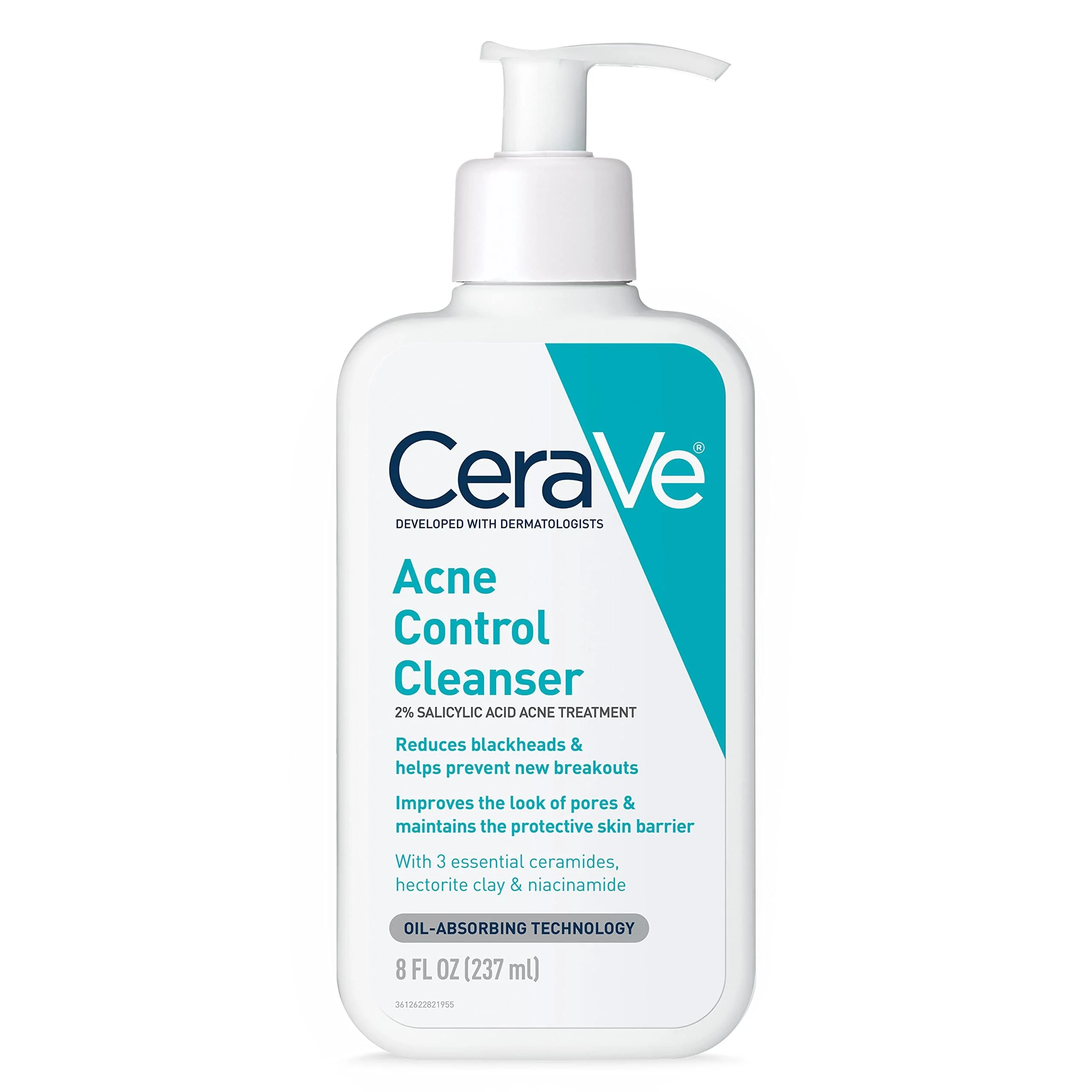 CeraVe Acne Treatment Face Wash, Salicylic Acid Cleanser with Purifying Clay, Niacinamide, and Ceramides, Pore Control and Blackhead Remover, 8 Ounce - Image 8