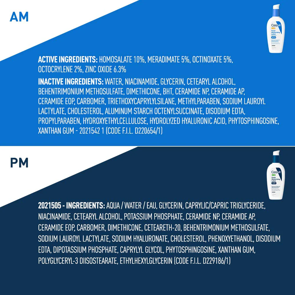 CeraVe Day & Night Face Lotion Skin Care Set | Contains AM with SPF 30 and PM Face Moisturizer | Fragrance Free - Image 3