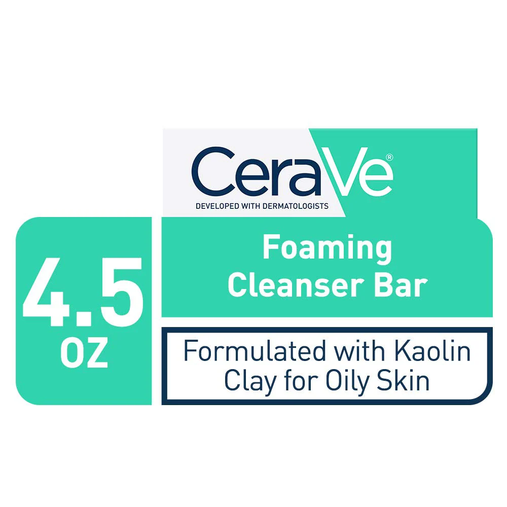 CeraVe Foaming Cleanser Bar, Soap-Free Body and Face Cleanser Bar for Oily Skin, Fragrance Free, 4.5 Ounce - Image 6