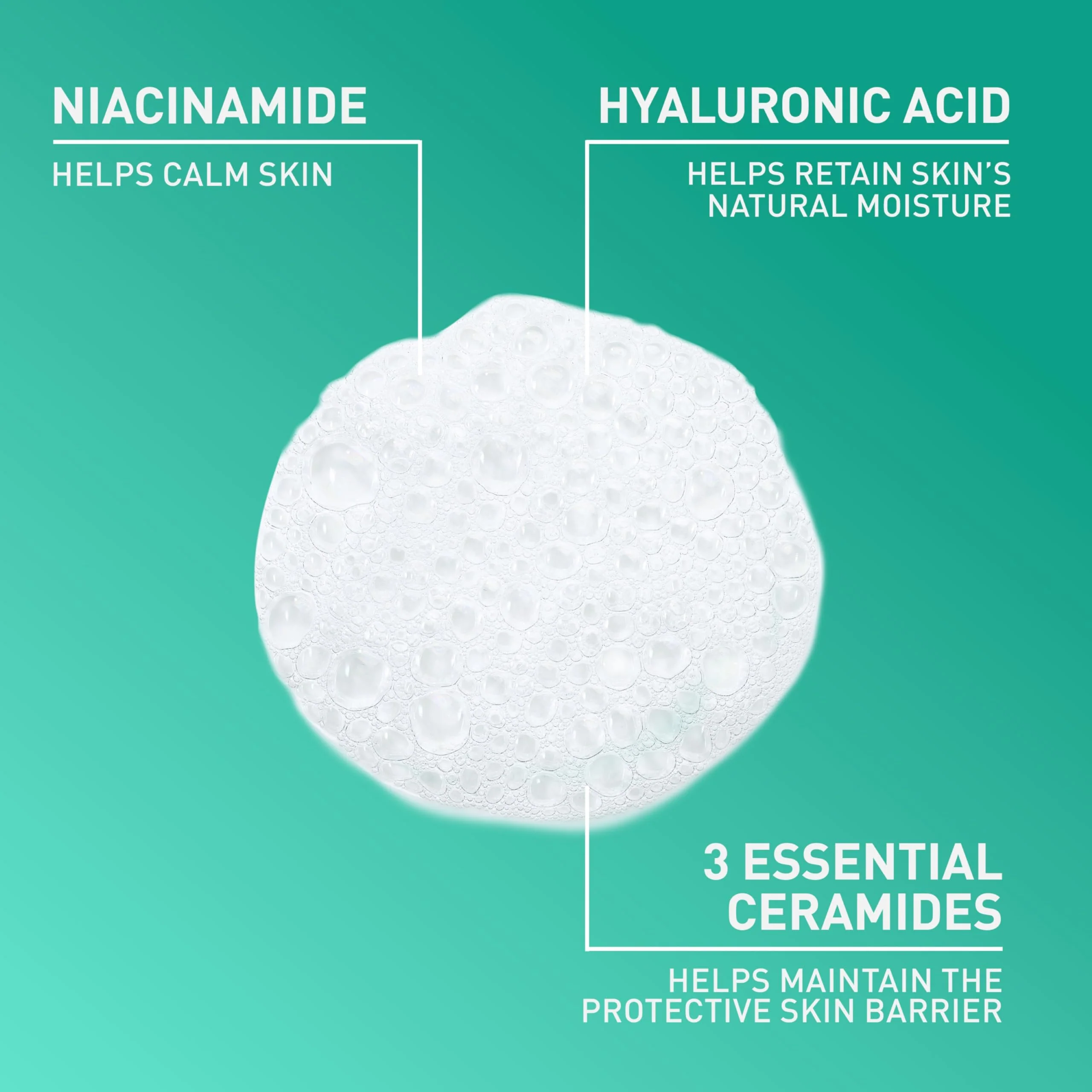 CeraVe Foaming Facial Cleanser, Daily Face Wash for Oily Skin, Hyaluronic Acid + Ceramides + Niacinamide, Fragrance Free & Paraben Free, Non-Drying Oil Control Face Wash, 16 Fluid Ounces - Image 7