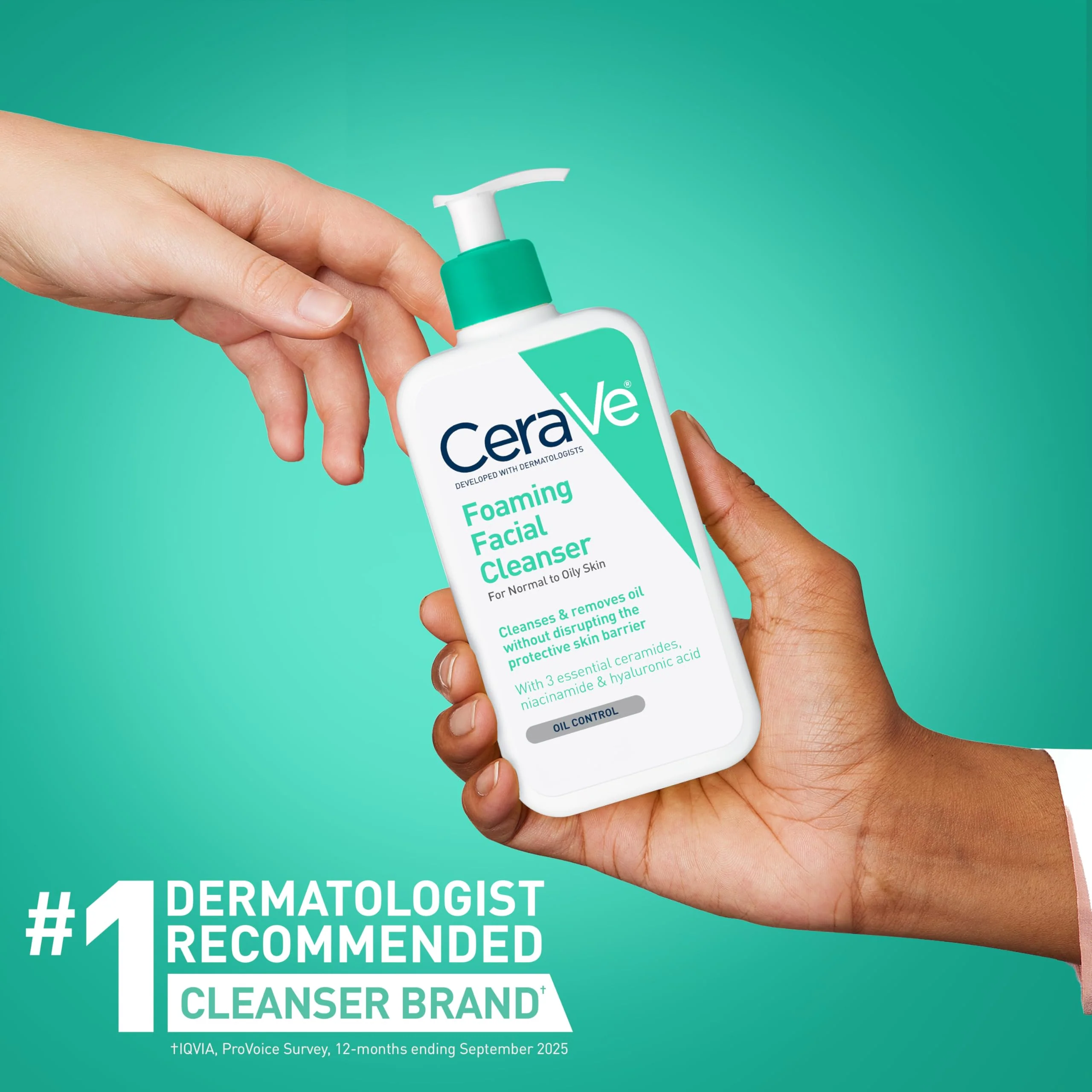 CeraVe Foaming Facial Cleanser, Daily Face Wash for Oily Skin with Hyaluronic Acid, Ceramides, and Niacinamide, Fragrance Free Paraben Free, 12 Fluid Ounce - Image 4