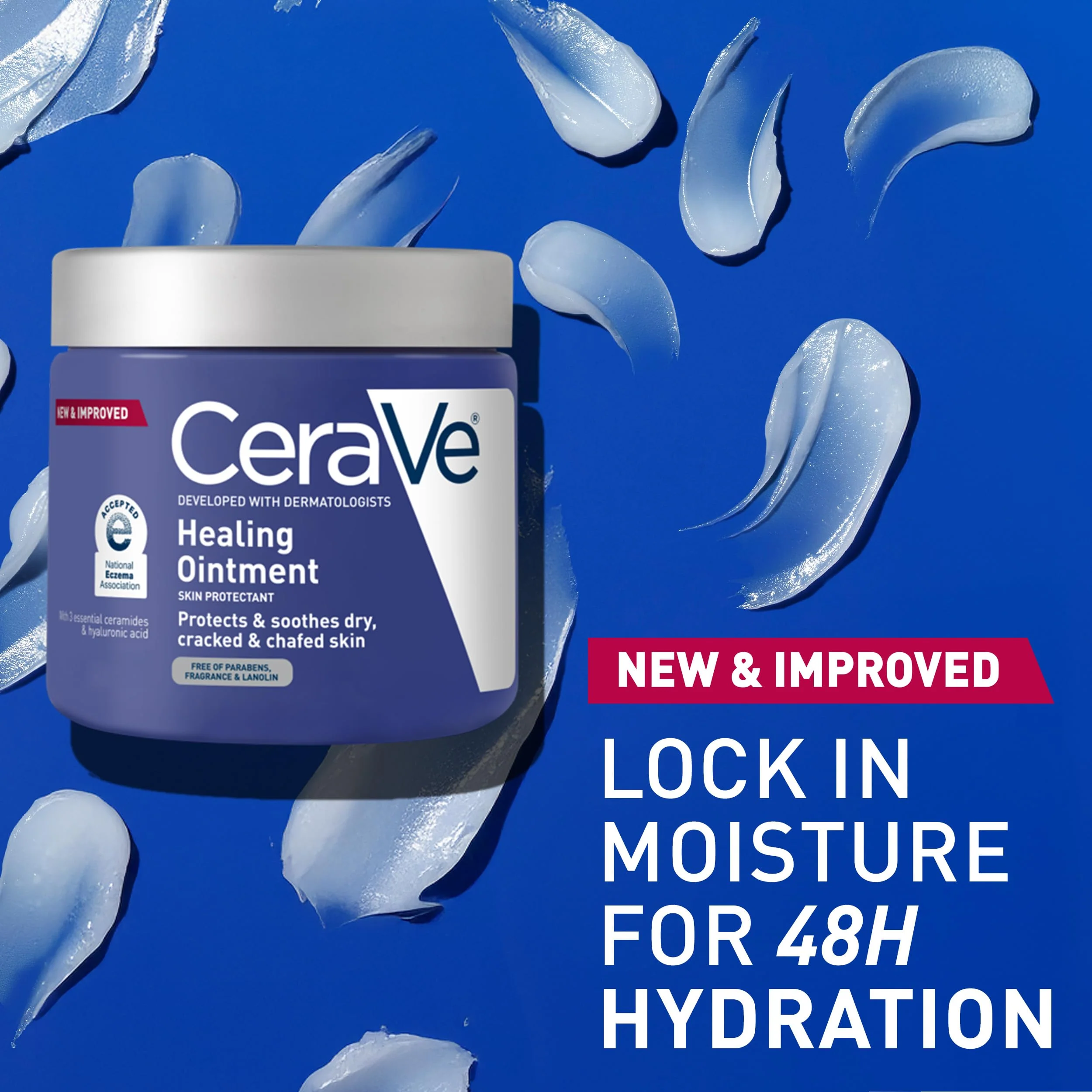 CeraVe Healing Ointment, Hydrating Skin Protectant With Petrolatum, Hyaluronic Acid & Ceramides, Face & Body Skin Barrier Repair For Cracked, Chafed, Dry Skin, Fragrance Free & Lanolin Free, 12 Oz - Image 15