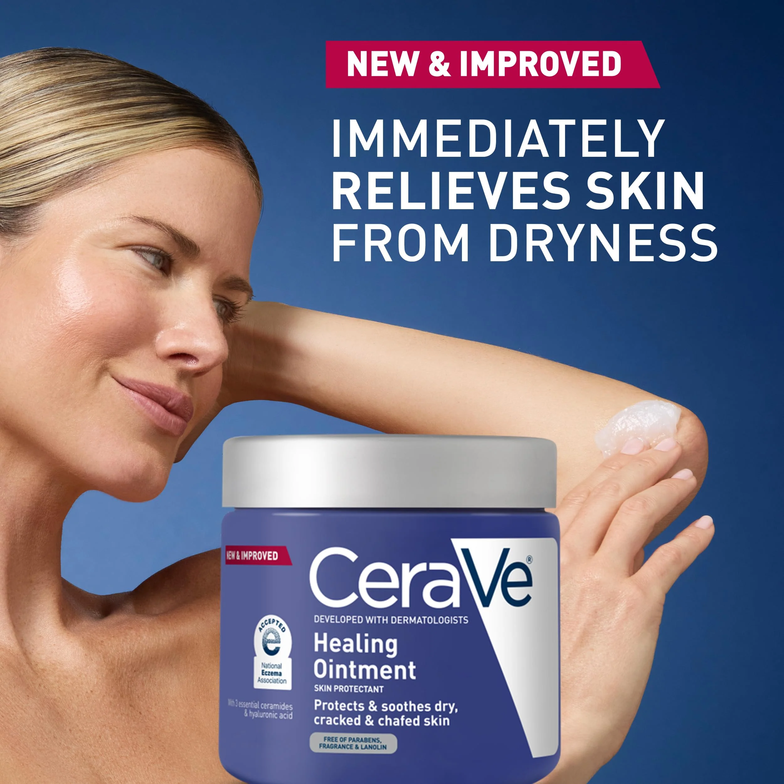 CeraVe Healing Ointment, Hydrating Skin Protectant With Petrolatum, Hyaluronic Acid & Ceramides, Face & Body Skin Barrier Repair For Cracked, Chafed, Dry Skin, Fragrance Free & Lanolin Free, 12 Oz - Image 8