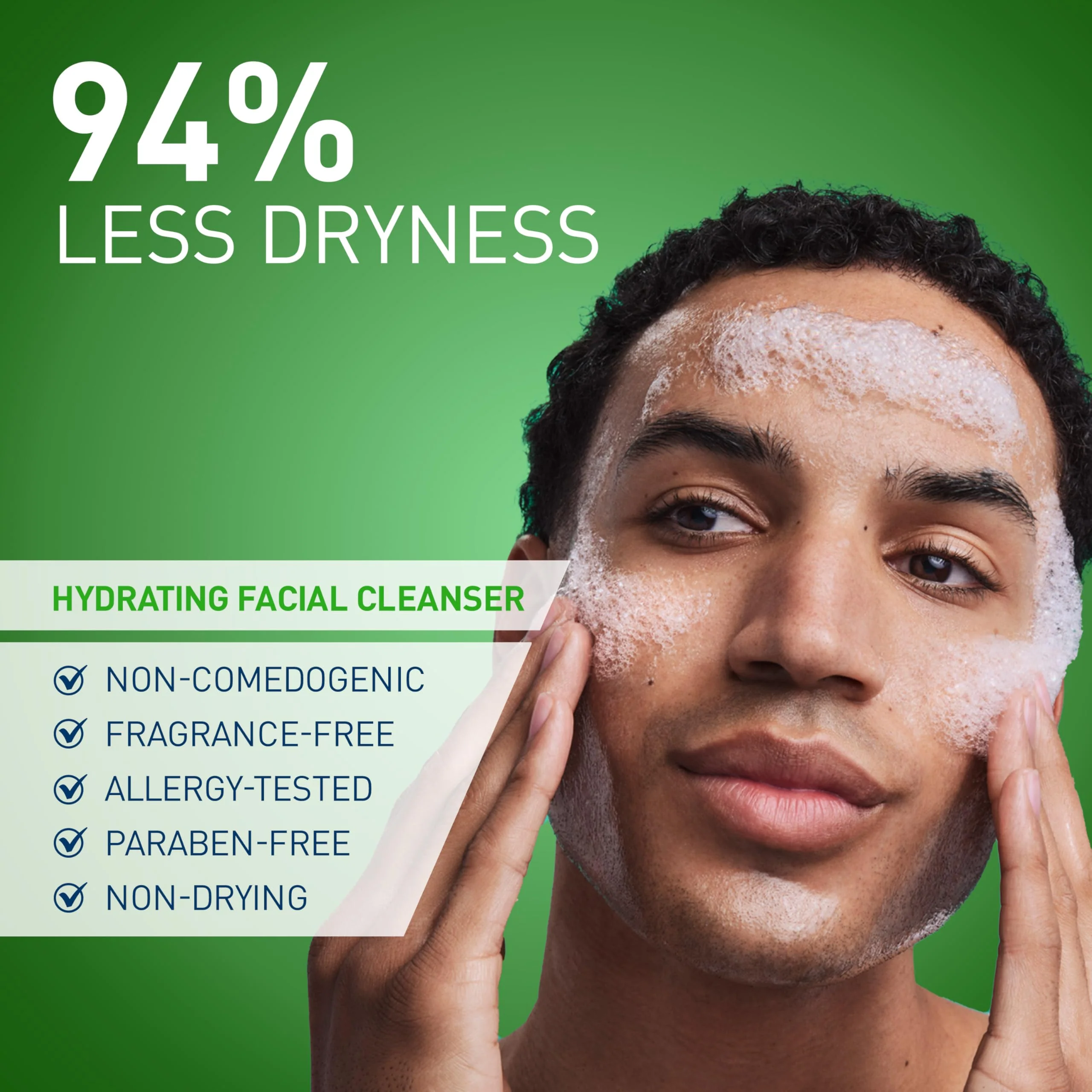 CeraVe Hydrating Facial Cleanser, Moisturizing Face Wash For Dry Skin, Hyaluronic Acid + Ceramides + Glycerin, Hydrating Cleanser For Normal To Dry Skin, National Eczema Association Certified - Image 6