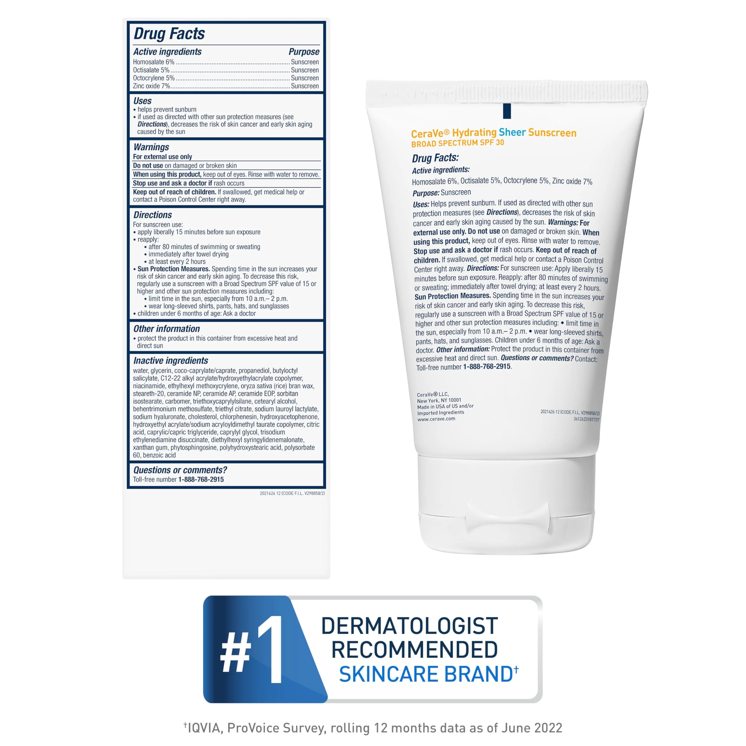 CeraVe Hydrating Sheer Sunscreen with SPF 30 for Face and Body, Mineral & Chemical Sunscreen for Men & Women with Zinc Oxide, Hyaluronic Acid and Ceramides, Paraben-Free + Fragrance-Free, 3 Ounces - Image 3