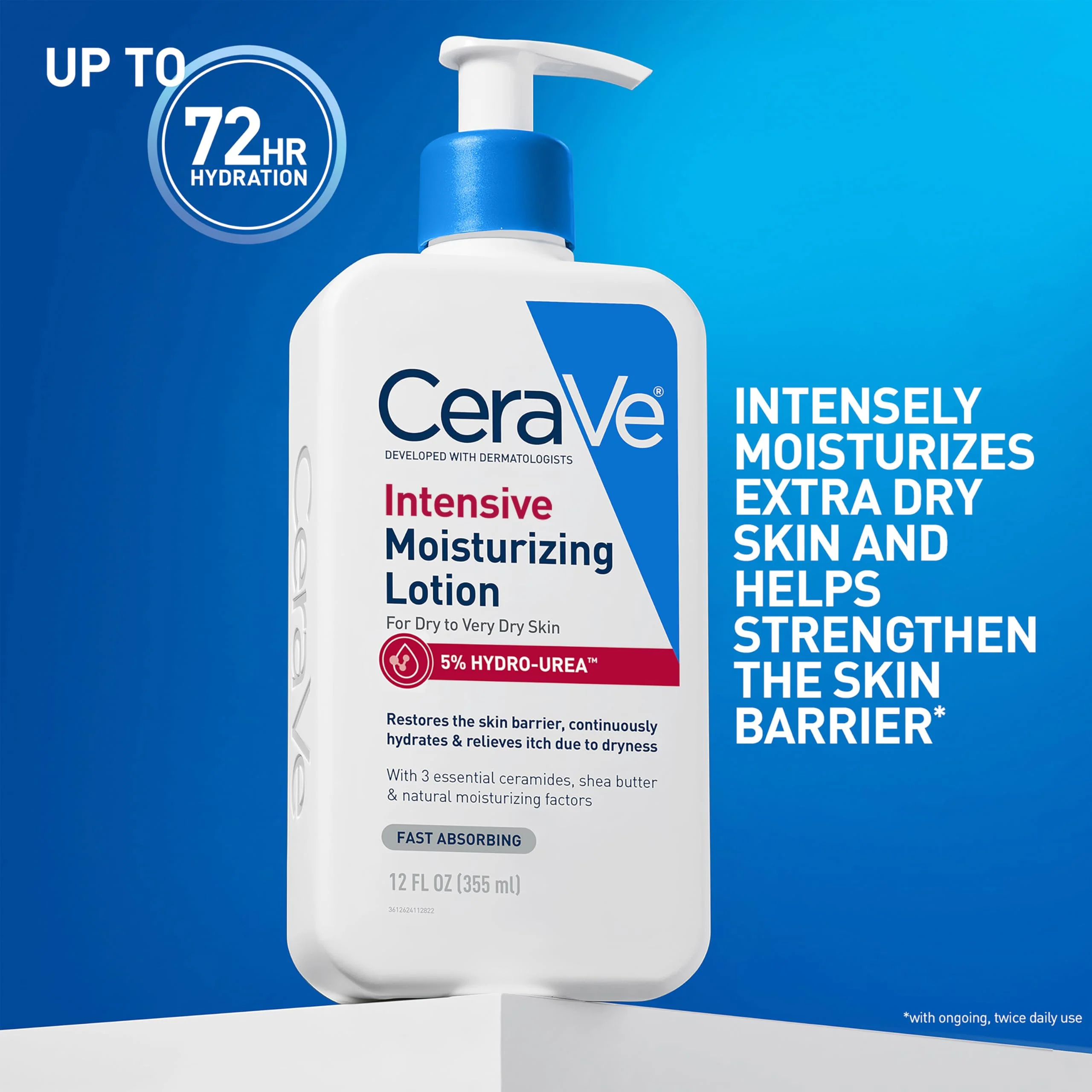 CeraVe Intensive Moisturizing Lotion, Hydro-Urea + Shea Butter, Body Lotion For Dry Skin, Relieves Signs Of Extra Dry Skin, Non Greasy Hydrating Cream For Rough, Tight, Red & Itchy Skin, 8oz - Image 25
