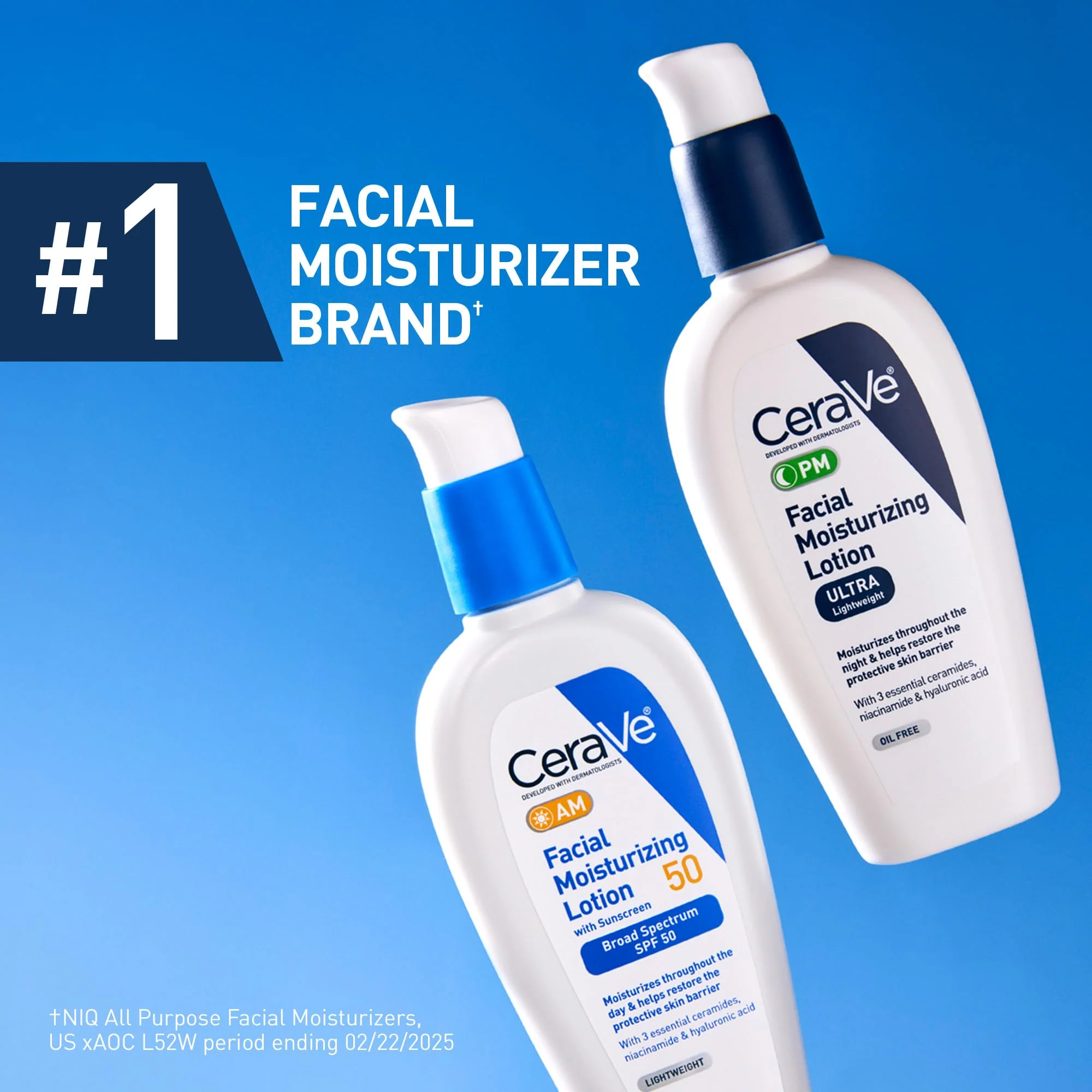 CeraVe PM Facial Moisturizing Lotion, Night Cream with Hyaluronic Acid and Niacinamide, Ultra-Lightweight, Oil-Free Moisturizer for Face, 3 Ounce - Image 4