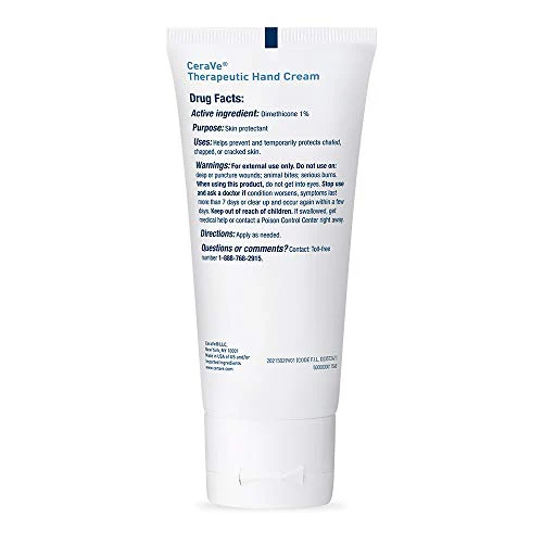 CeraVe Therapeutic Hand Cream for Dry Cracked Hands With Hyaluronic Acid and Niacinamide, Fragrance Free 3 Ounce - Image 6