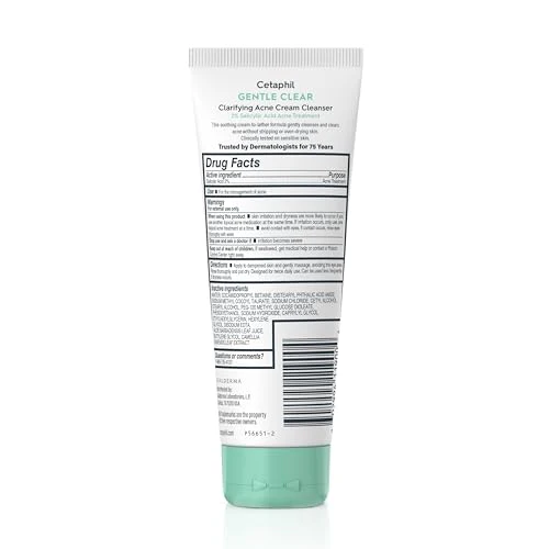 Cetaphil Acne Face Wash, Gentle Clear Clarifying Acne Cream Cleanser with 2% Salicylic Acid, Deep Cleans & Treats Acne Prone Skin, Skin Care for Sensitive Skin, 4.2oz - Image 2
