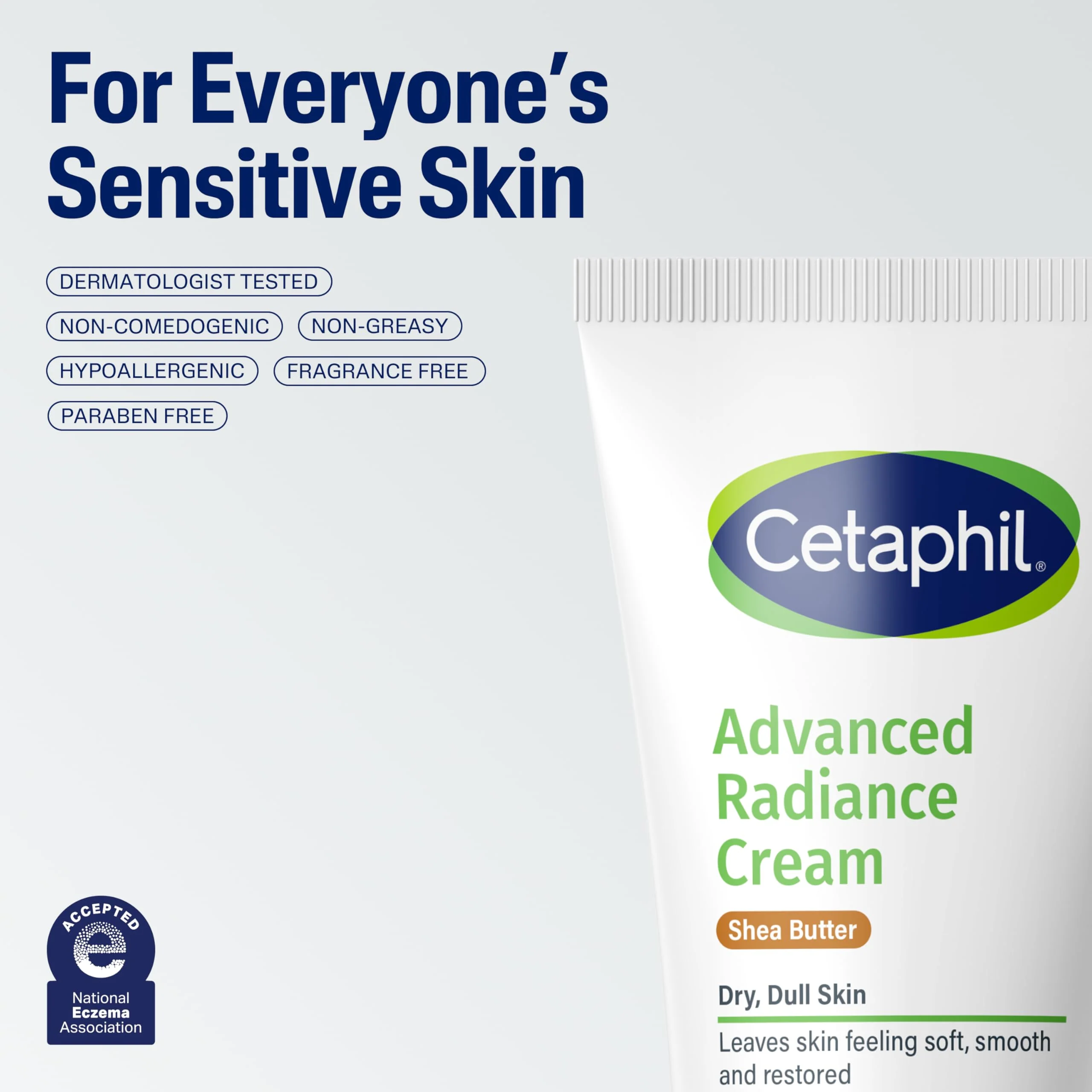 Cetaphil Advanced Radiance Cream with Shea Butter, 6 oz, For Dry, Dull Skin, More Radiant Skin, 48 Hour Hydration, All Skin Tones & Types, Hypoallergenic, Fragrance Free - Image 6