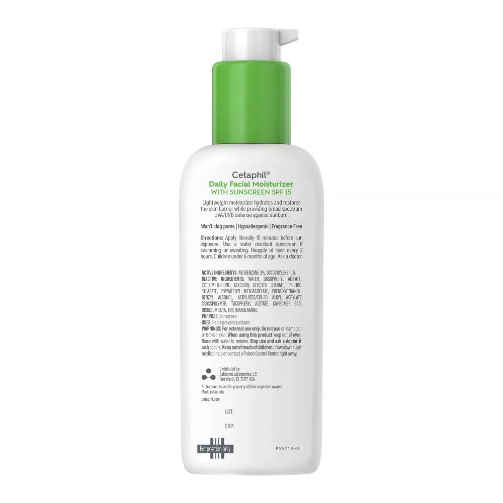 Cetaphil All Skin Types SPF 15 Daily Facial Moisturizer, 4.0 FL OZ ( Pack of 2 ) - Image 2