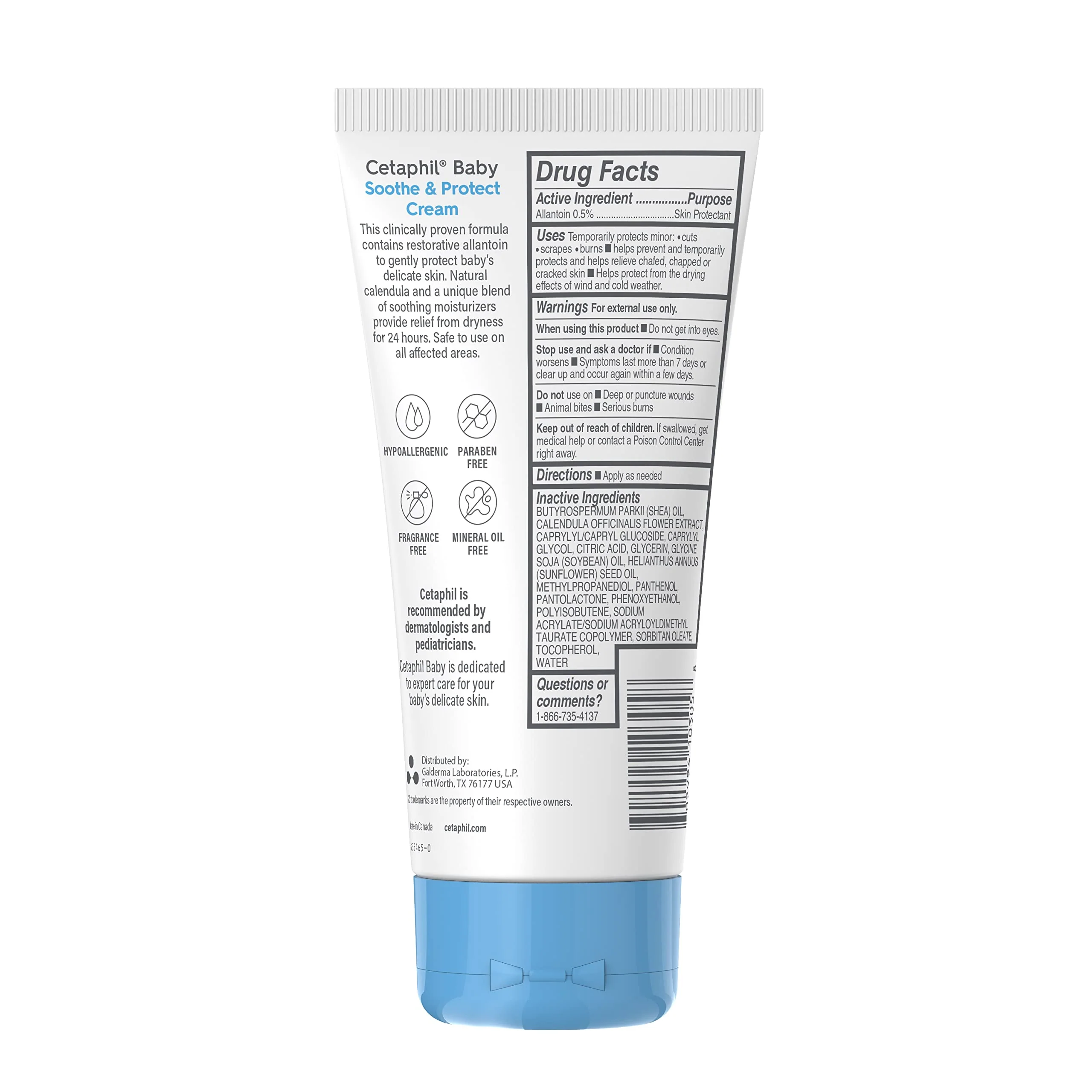 Cetaphil Baby Soothe & Protect Cream with Allantoin Skin Protectant, 6 oz, Prevents Dry, chaffed or Cracked Skin, Baby Cream moisturizes for 24 Hours, Non-Greasy (Packaging May Vary) - Image 3