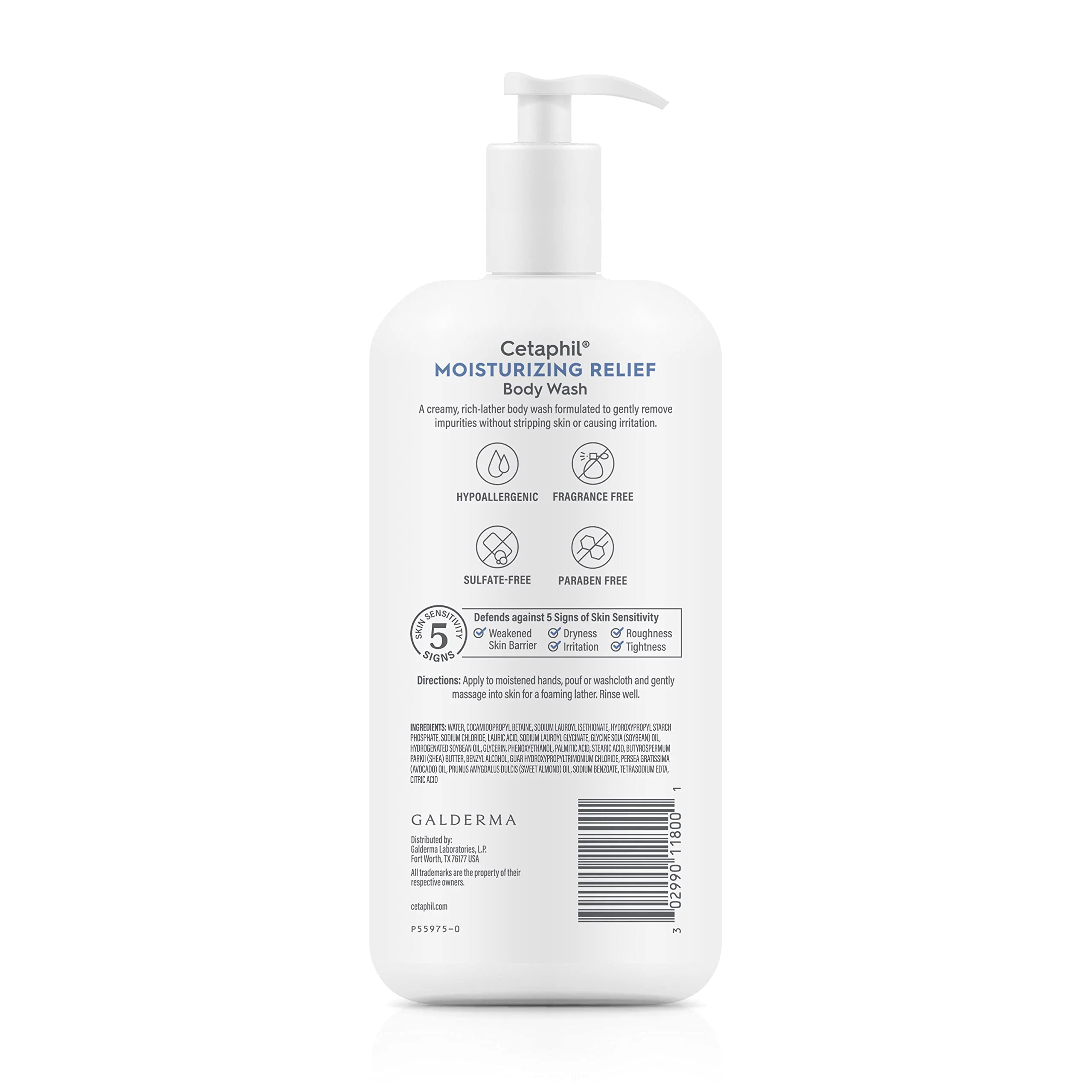 Cetaphil Body Wash, Moisturizing Relief Body Wash for Sensitive Skin, Creamy Rich Formula Gently Cleanses and Gives 24 Hour Relief to Dry Skin, Hypoallergenic, Fragrance Free, 20 oz - Image 11