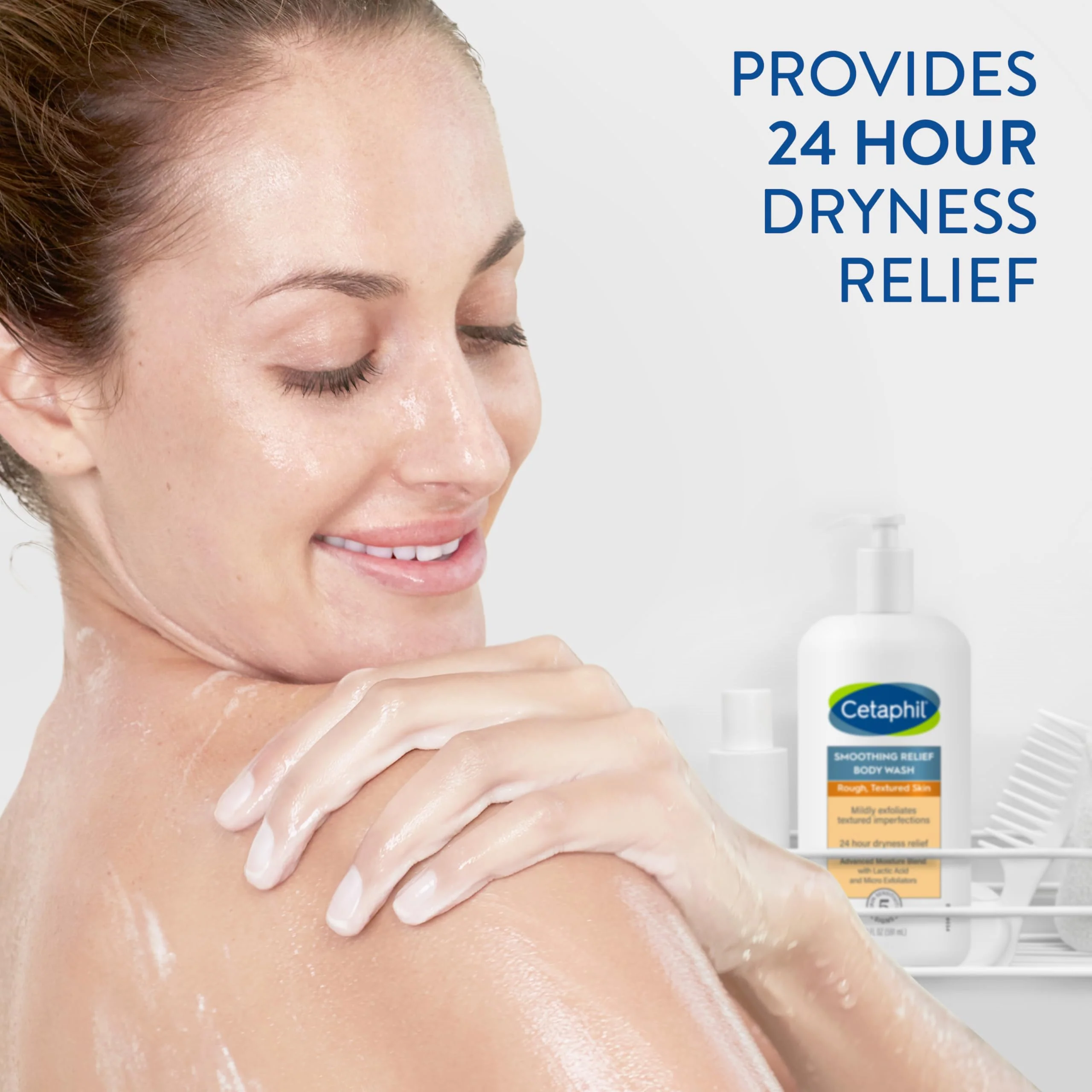 Cetaphil Body Wash, Smoothing Relief Exfoliating Body Wash, Mildly Exfoliates To Smooth Rough, Textured Skin, 24 Hour Dryness Relief, For Sensitive Skin, 20 oz - Image 7