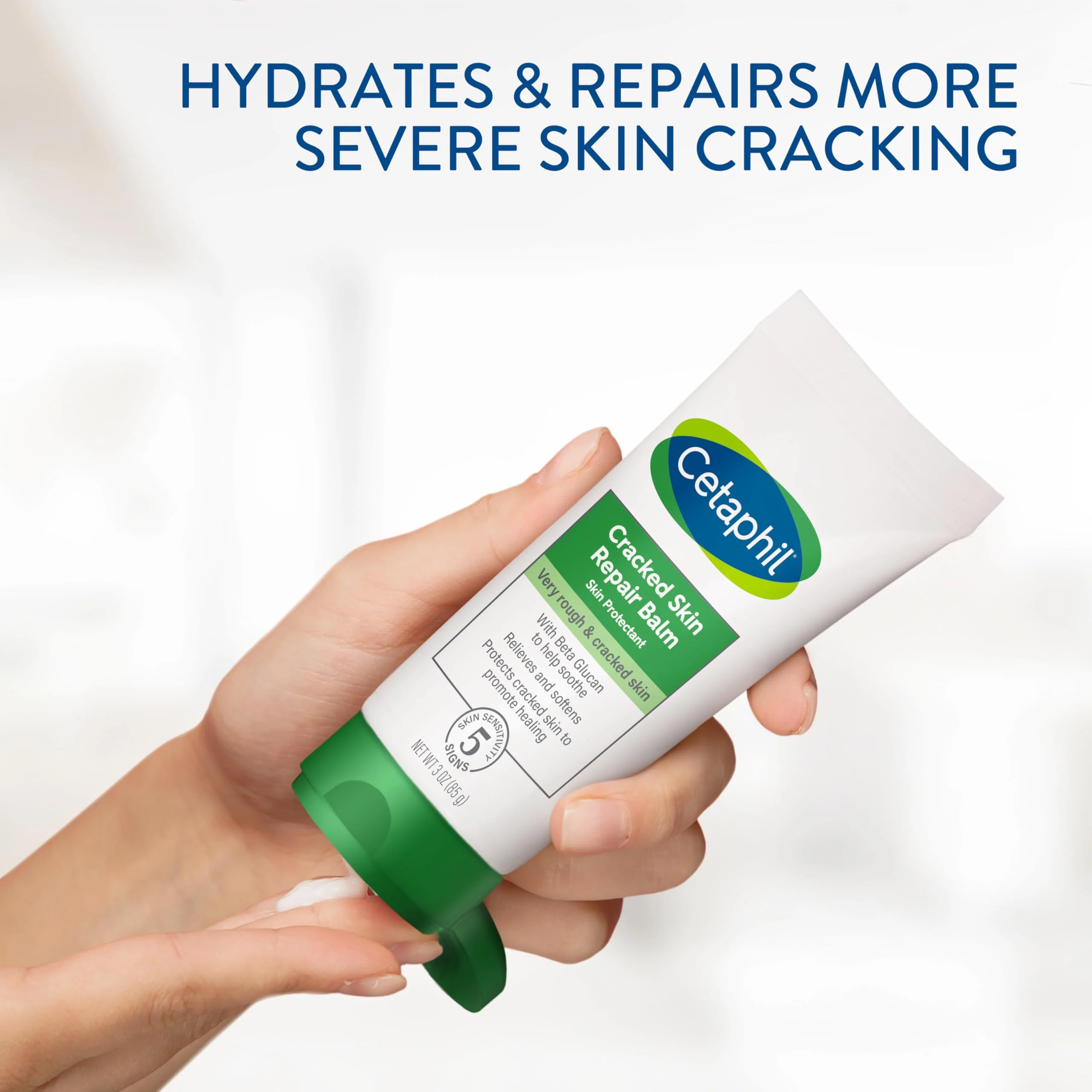 Cetaphil Cracked Skin Repair Balm, 3 oz, For Very Rough & Cracked, Sensitive Skin, Protects, Soothes & Restores Deeper Cracks, Hypoallergenic, Fragrance Free, (Packaging May Vary) - Image 8