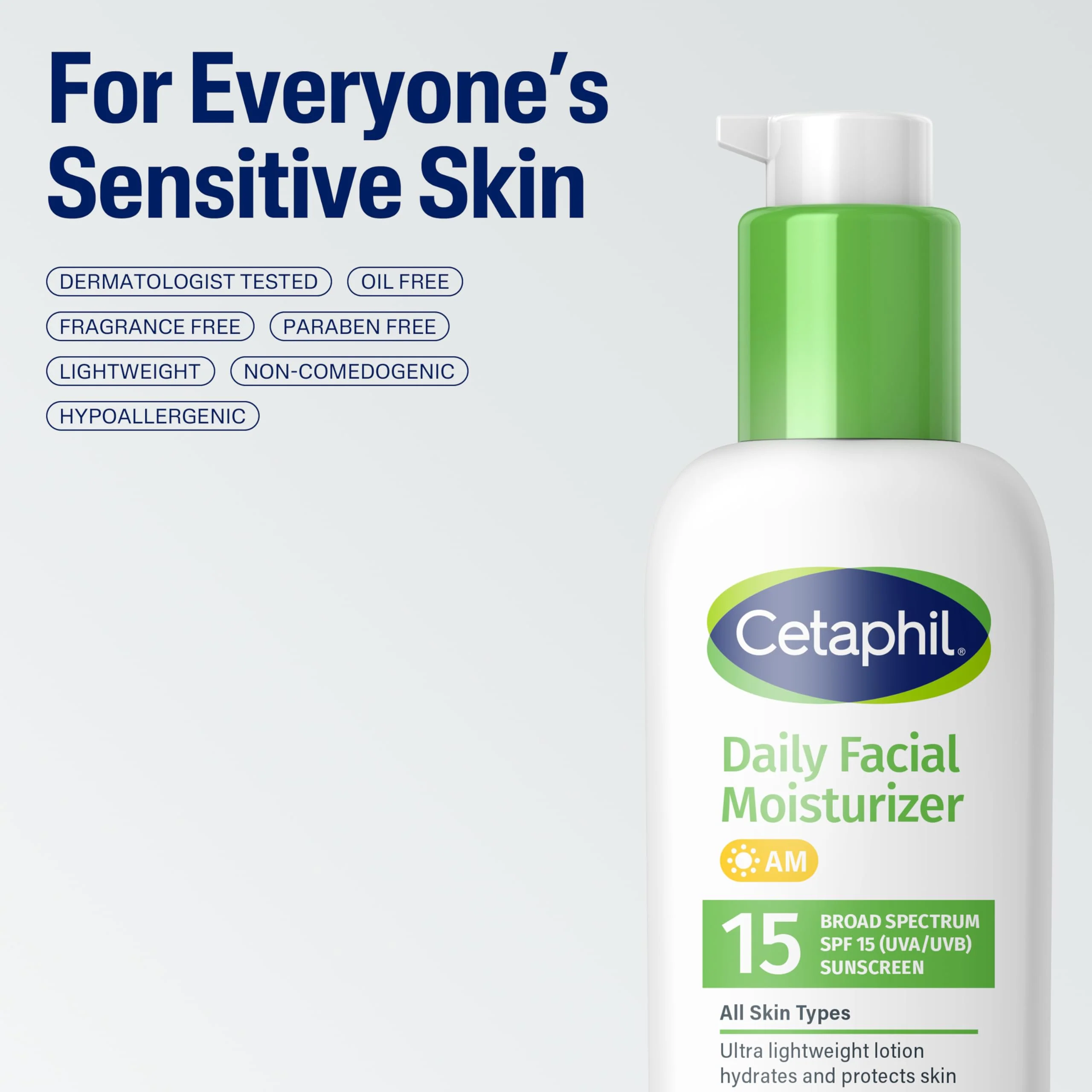 Cetaphil Daily Facial Moisturizer SPF 15, 4 Fl Oz, Gentle Facial Moisturizer for Dry to Normal Skin Types, No Added Fragrance, Pack of 2, (Packaging May Vary) - Image 3