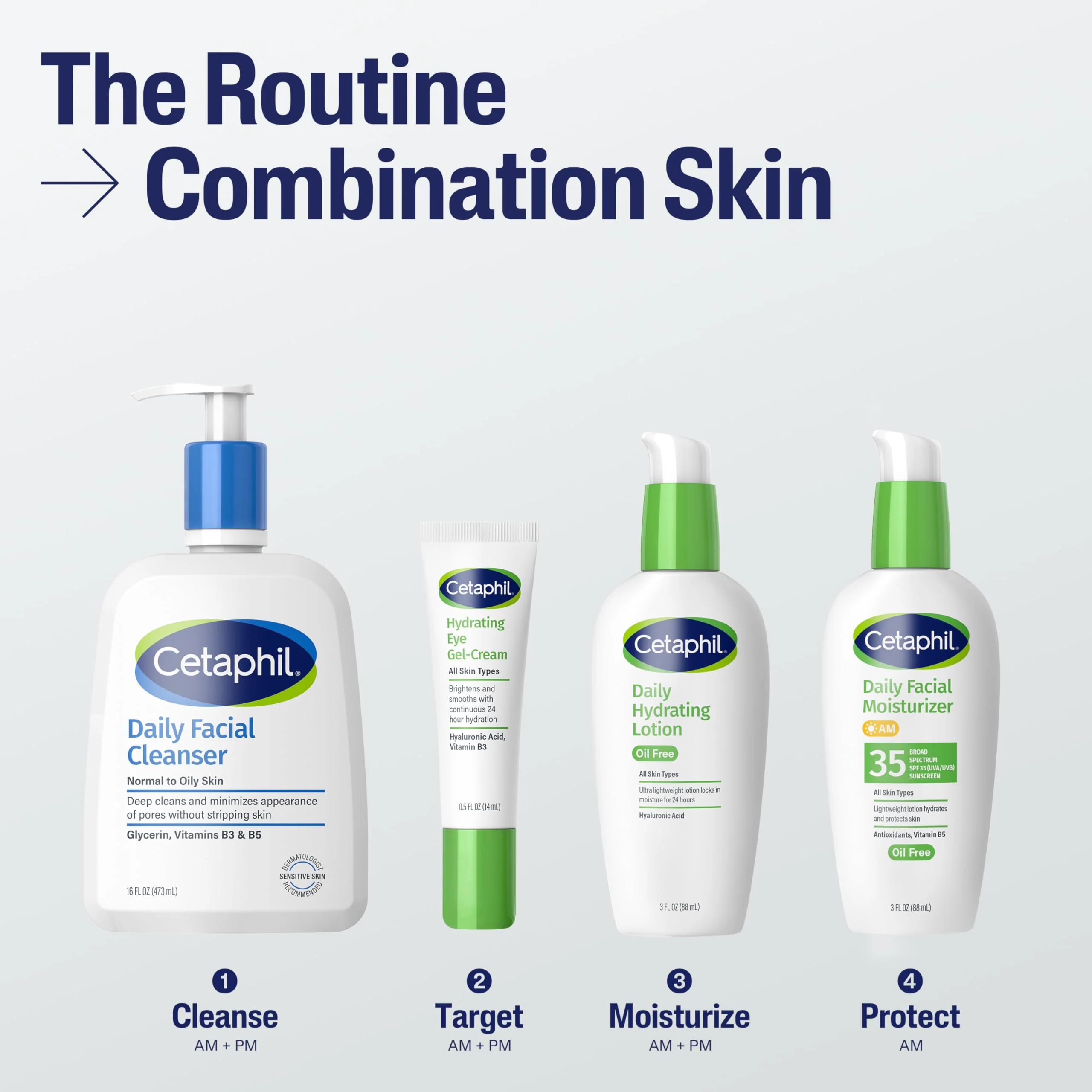 Cetaphil Daily Hydrating Lotion for Face, With Hyaluronic Acid, 3 fl oz, Lasting 24 Hour Hydration, for Combination Skin, No Added Fragrance, Non-Comedogenic - Image 6