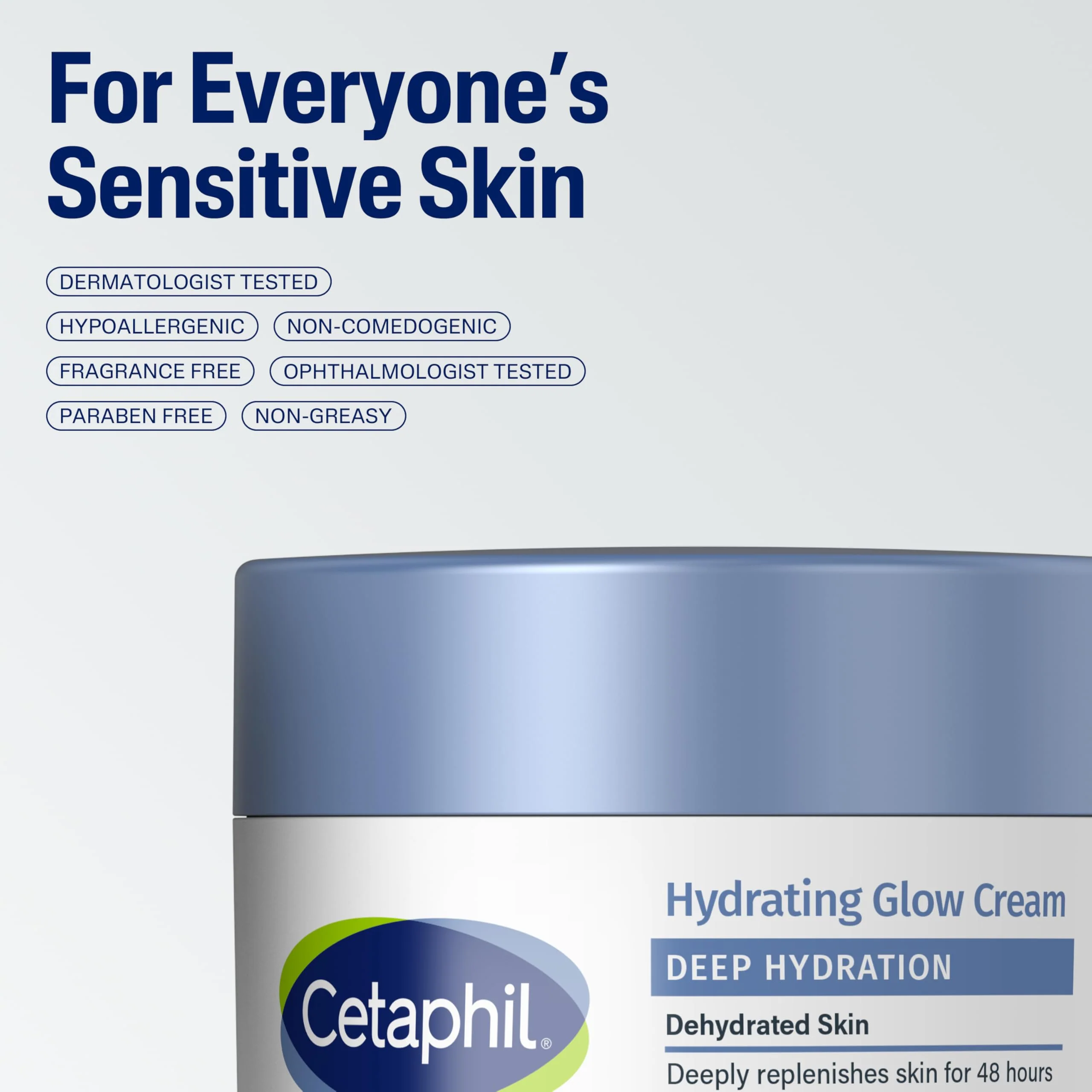 Cetaphil Deep Hydration Healthy Glow Daily Face Cream, 1.7 oz, 48 Hour Dry Skin Face Moisturizer for Sensitive Skin, With Hyaluronic Acid, Vitamin E & Vitamin B5 - Image 4