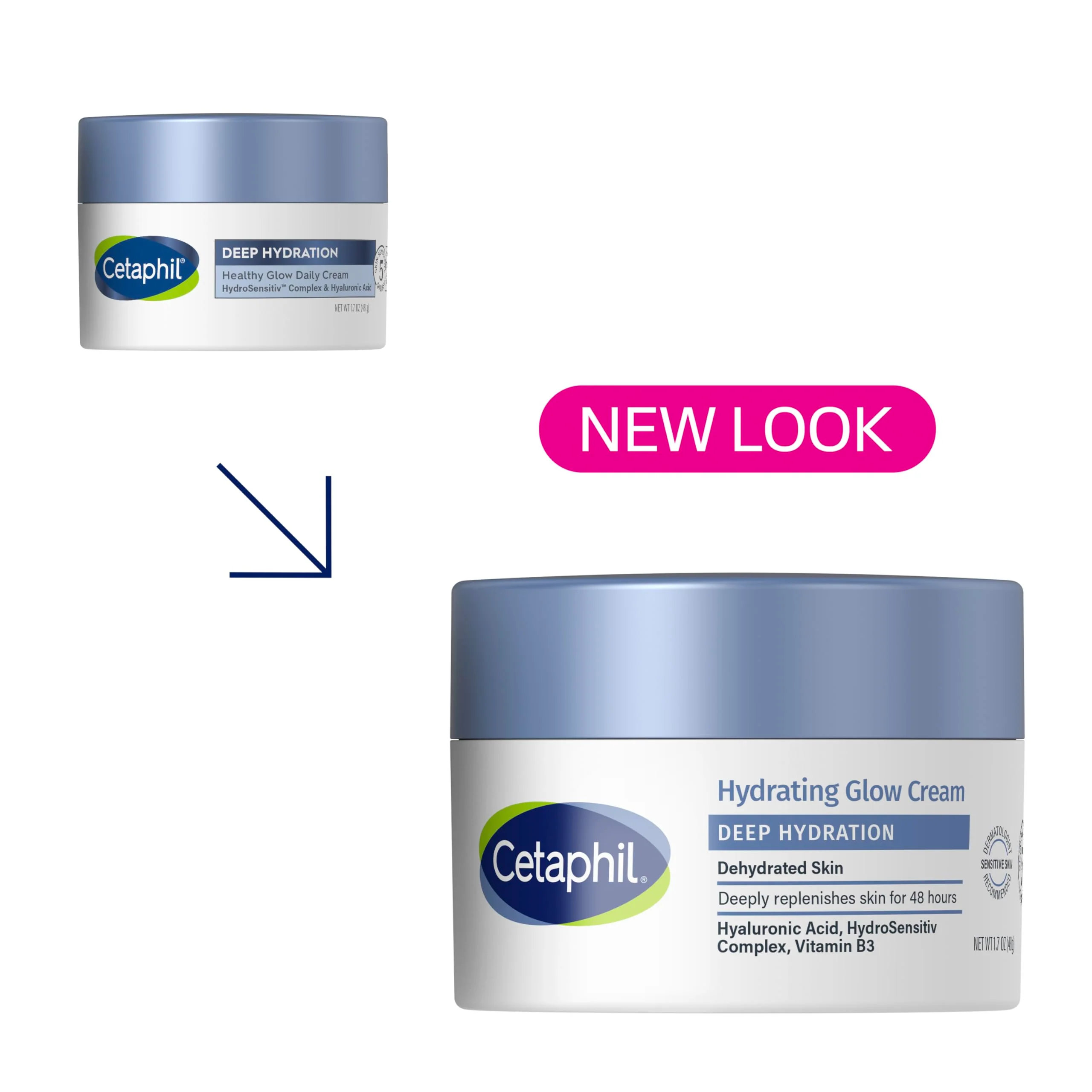 Cetaphil Deep Hydration Healthy Glow Daily Face Cream, 1.7 oz, 48 Hour Dry Skin Face Moisturizer for Sensitive Skin, With Hyaluronic Acid, Vitamin E & Vitamin B5 - Image 9