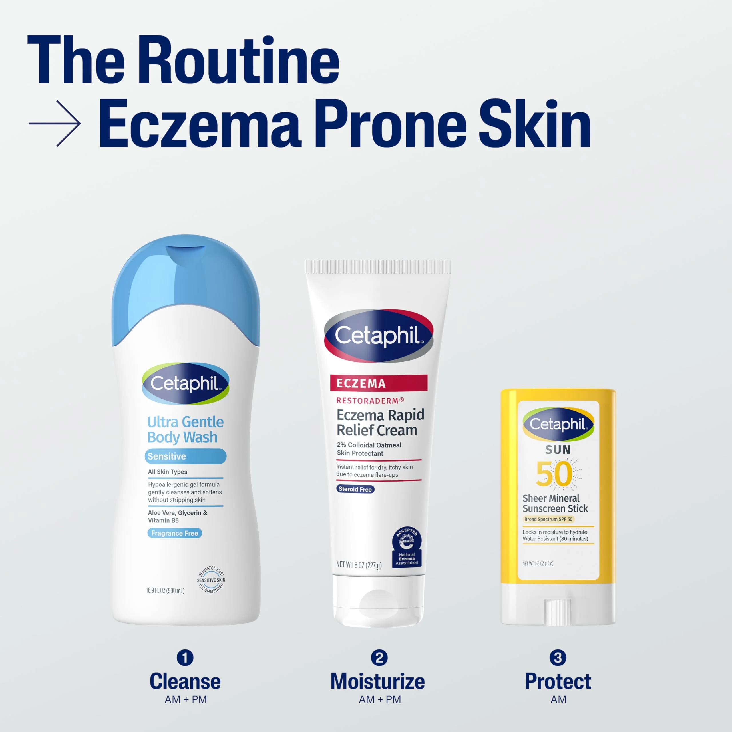 CETAPHIL ECZEMA RESTORADERM FLARE-UP RELIEF CREAM, For Eczema Prone Skin, 8 oz, Barrier Repair, 48 Hour Hydration, 2% Skin Protectant Colloidal Oatmeal, Steroid Free - Image 5