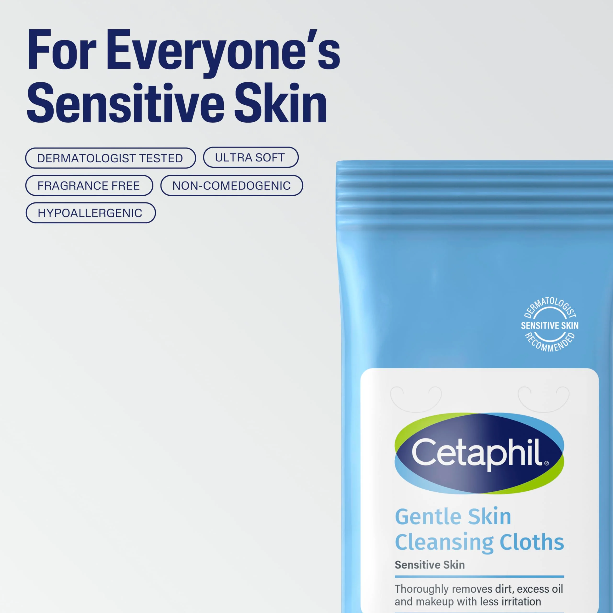 Cetaphil Face and Body Wipes, Gentle Skin Cleansing Cloths, 50 Count, Twin Pack, for Dry, Sensitive Skin, Flip Top Closure, Great for the Gym, Travel, in the Car, Hypoallergenic, Fragrance Free - Image 4