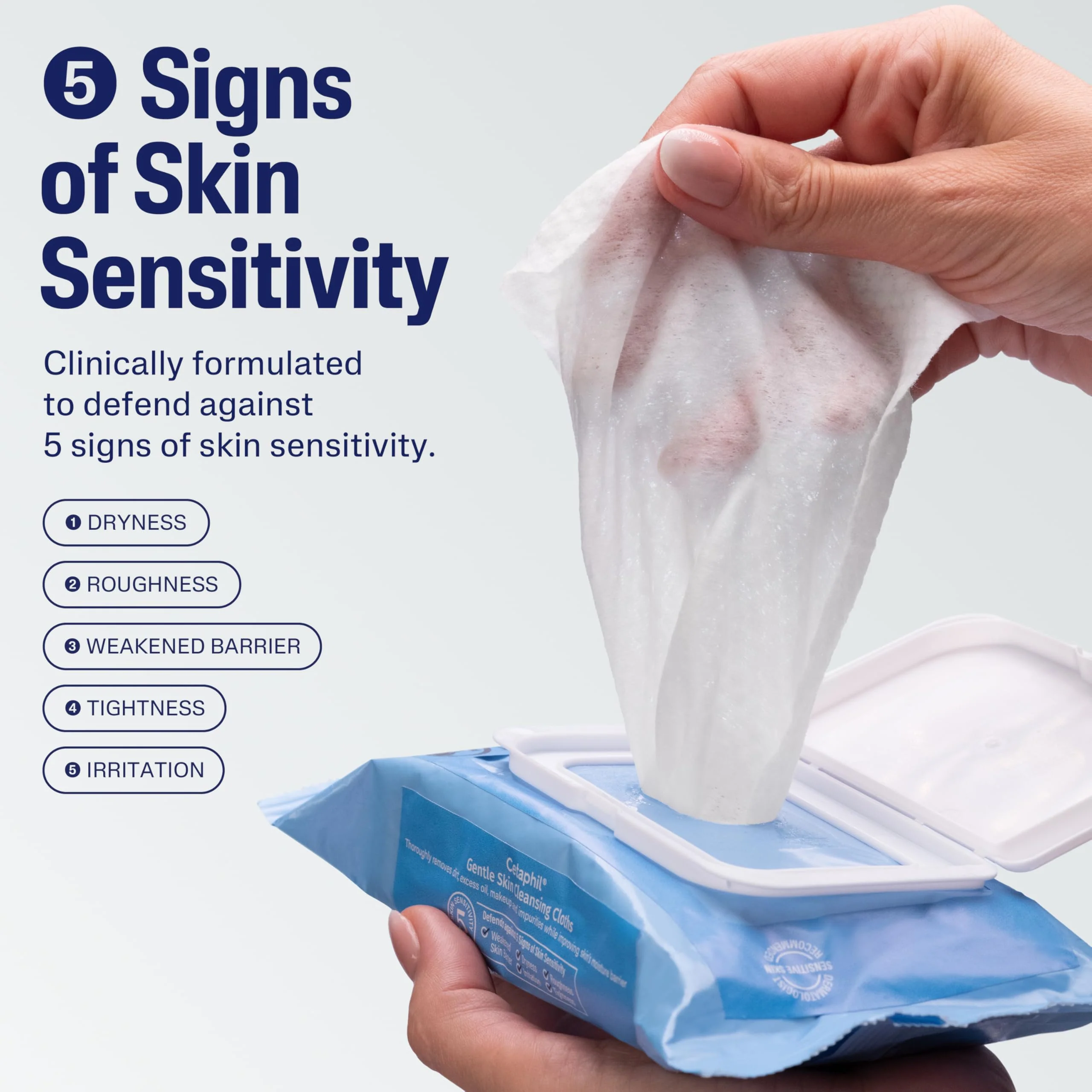 Cetaphil Face and Body Wipes, Gentle Skin Cleansing Cloths, 50 Count, Twin Pack, for Dry, Sensitive Skin, Flip Top Closure, Great for the Gym, Travel, in the Car, Hypoallergenic, Fragrance Free - Image 8