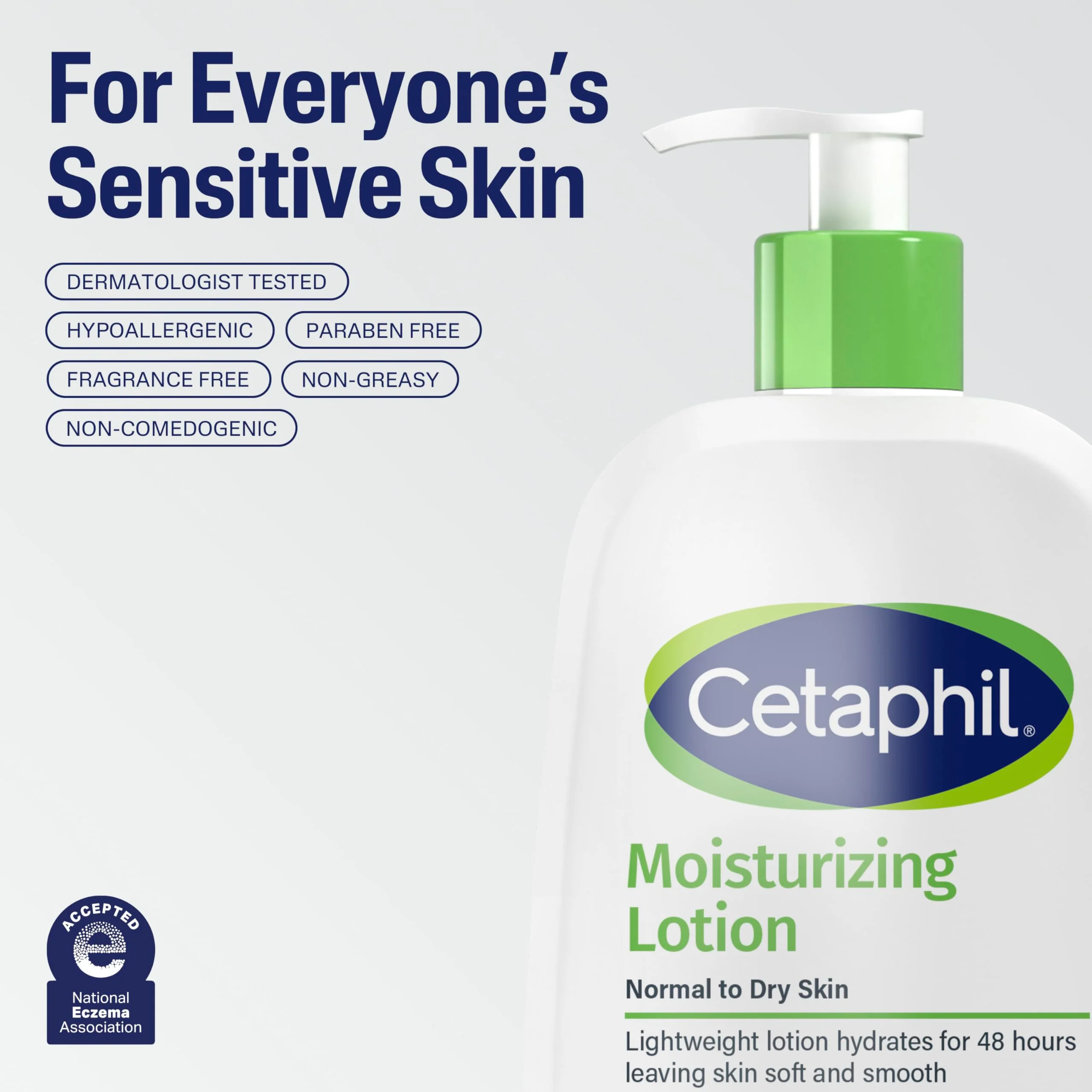 Cetaphil Face & Body Moisturizer, Hydrating Moisturizing Lotion for All Skin Types, Suitable for Sensitive Skin, NEW 16 oz Pack of 2, Fragrance Free, Hypoallergenic, Non-Comedogenic - Image 4