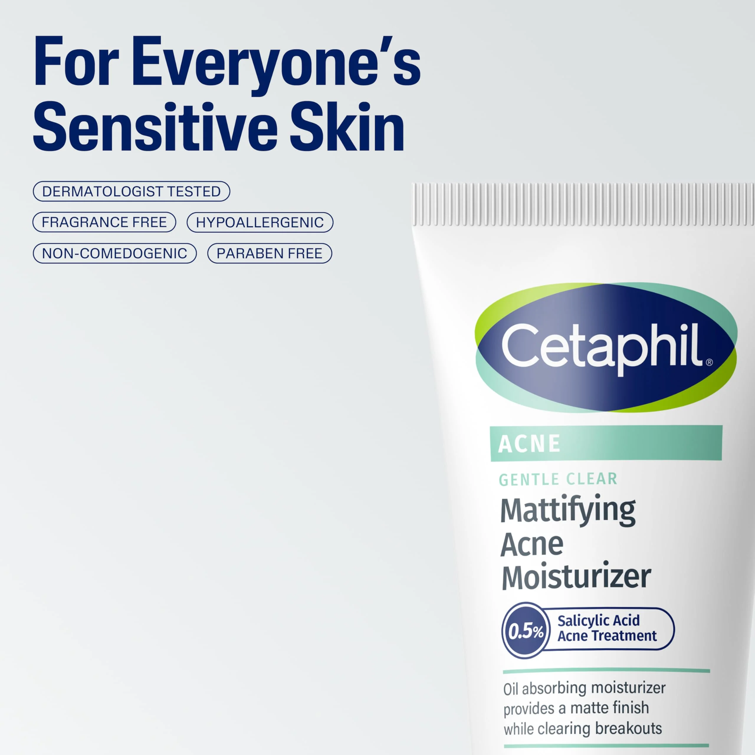 Cetaphil Face Moisturizer, Gentle Clear Mattifying Acne Moisturizer With 0.5% Salicylic Acid, Hydrates and Treats Sensitive Acne Prone Skin, Skin Care for Sensitive Skin, 3oz - Image 4