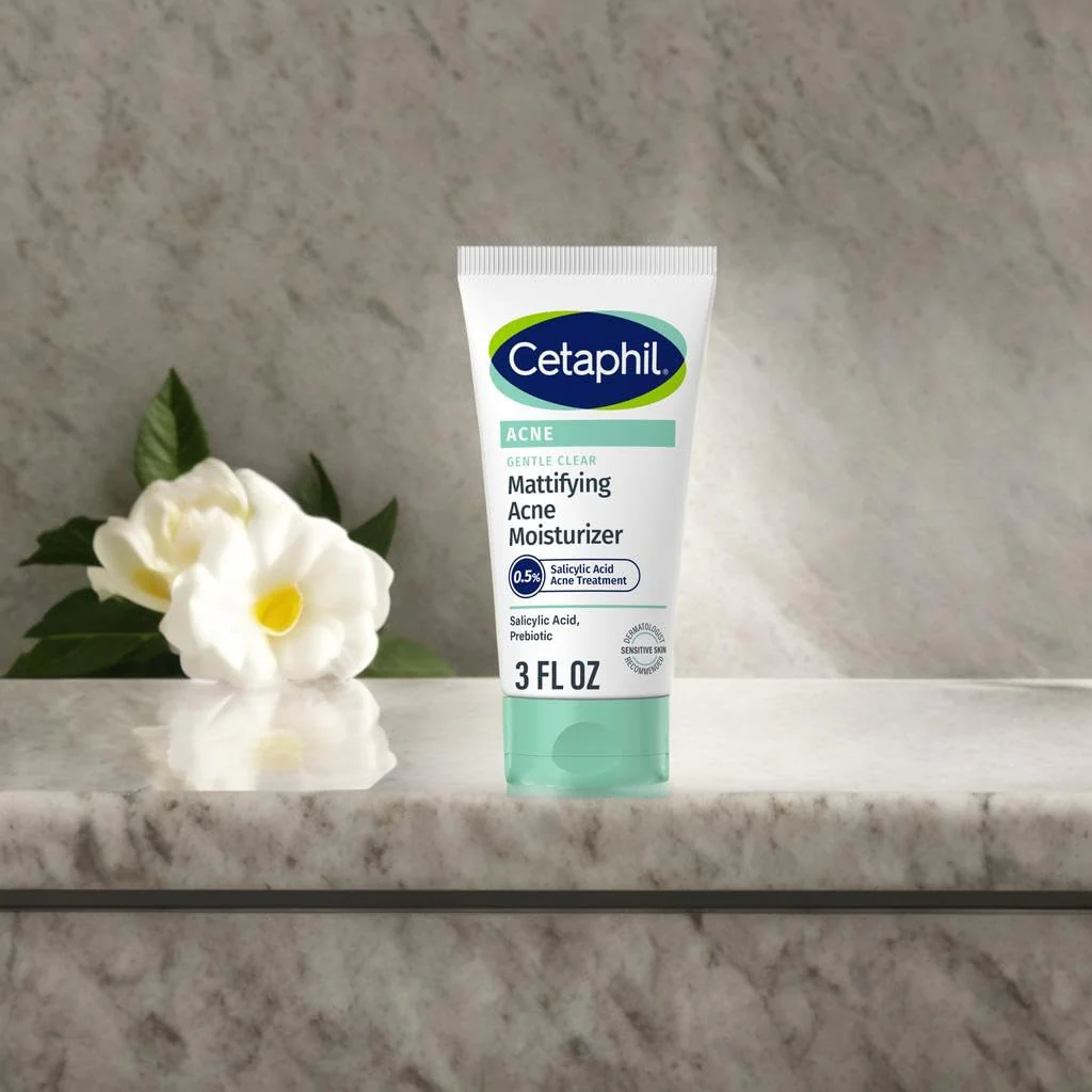 Cetaphil Face Moisturizer, Gentle Clear Mattifying Acne Moisturizer With 0.5% Salicylic Acid, Hydrates and Treats Sensitive Acne Prone Skin, Skin Care for Sensitive Skin, 3oz - Image 7