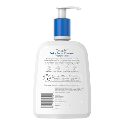 Cetaphil Face Wash, Daily Facial Cleanser for Sensitive, Combination to Oily Skin, NEW 16 oz 2 Pack, Gentle Foaming, Soap Free, Hypoallergenic - Image 2