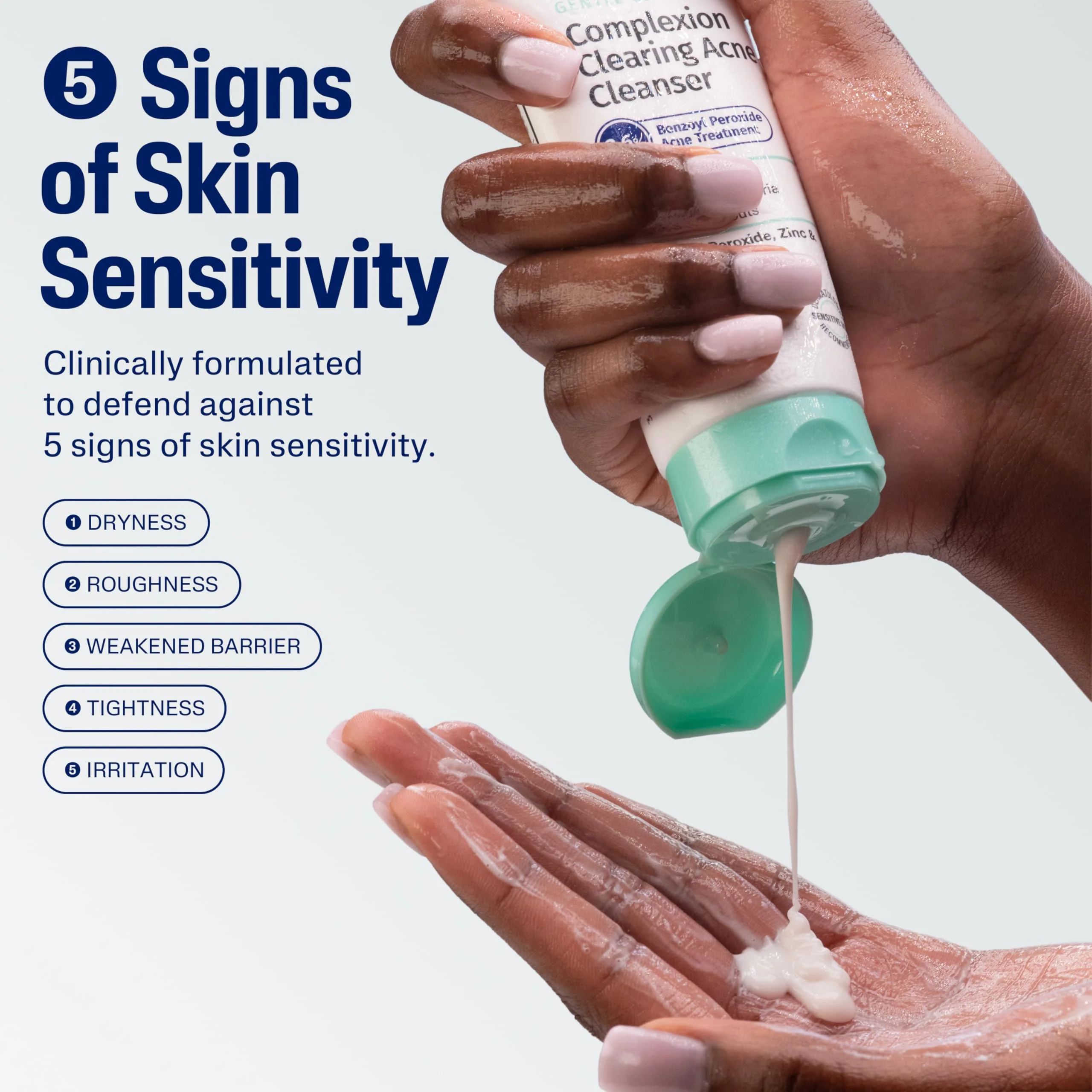 Cetaphil Gentle Clear Complexion-Clearing BPO Acne Cleanser with 2.6% Benzoyl Peroxide, Creamy and Soothing for Sensitive Skin, Suitable for All Skin Types, 4.2oz - Image 9