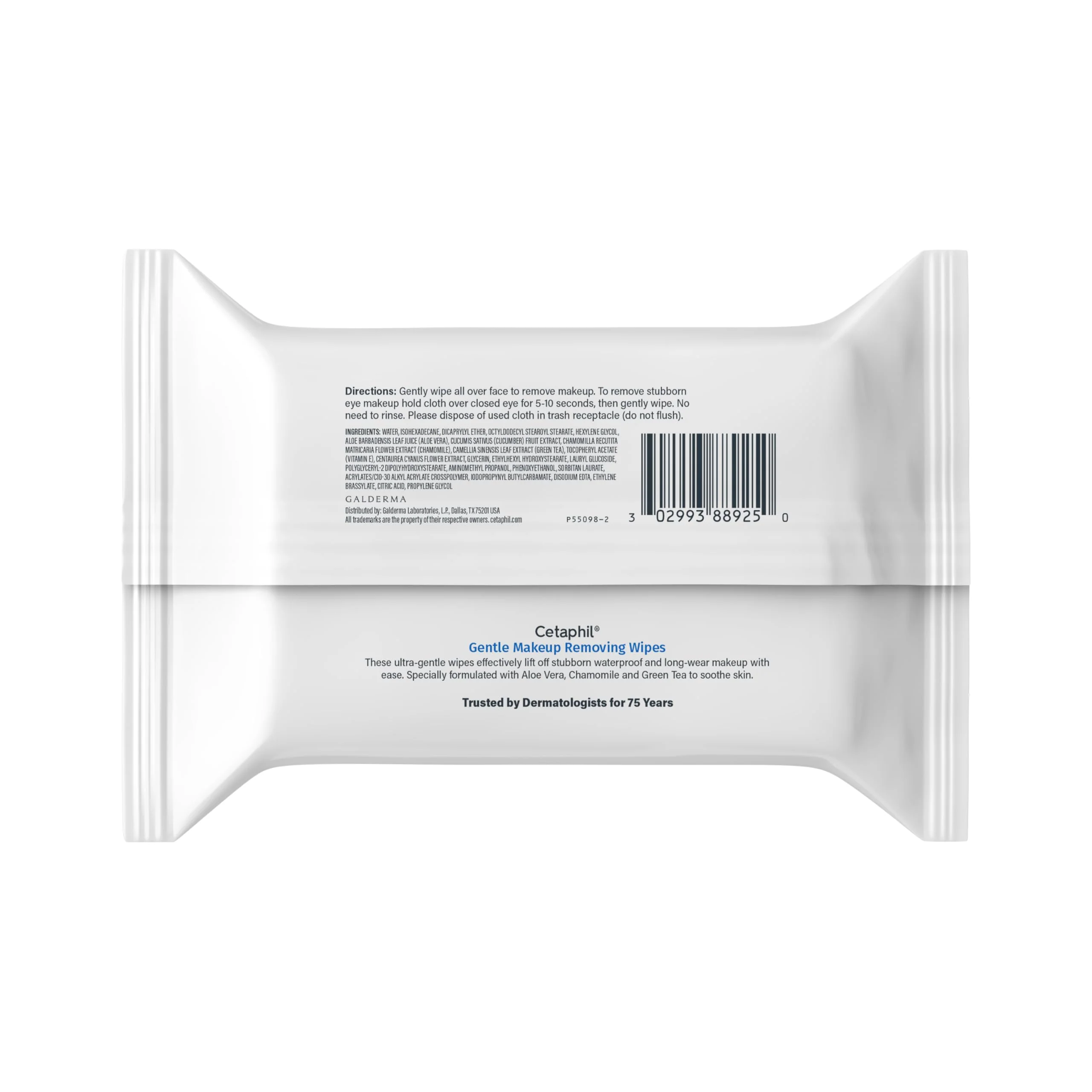 Cetaphil Gentle Makeup Removing Face Wipes, Daily Cleansing Facial Towelettes Gently Remove Makeup, Fragrance and Alcohol Free, 25 Count - Image 2