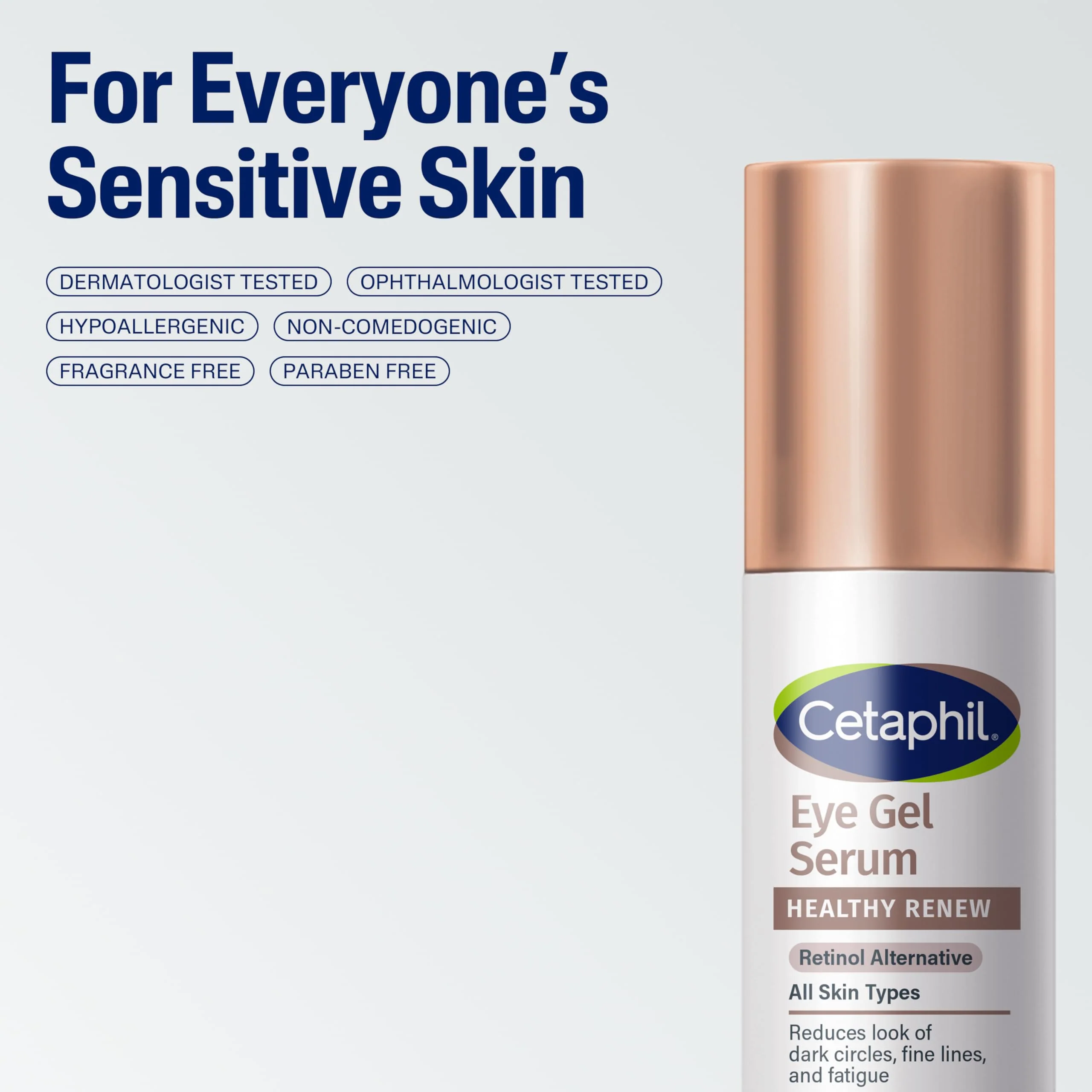 Cetaphil Healthy Renew Hydrating Eye Gel Serum 0.5 Oz, 24Hr Under Eye Cream for Anti Aging, Reduces the Appearance of Dark Circles and Wrinkles, Retinol Alternative Peptide Serum, For Sensitive Skin - Image 7