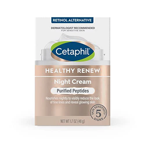 Cetaphil Healthy Renew Skin Tightening Night Cream 1.7 Oz, Wrinkle Repair Cream for Face with Peptides, Retinol Alternative Cream For Sensitive Skin, Fragrance Free - Image 3