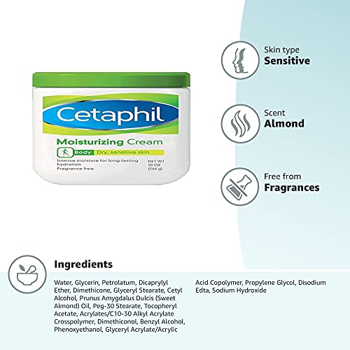 Cetaphil Moisturizing Cream for Dry, Sensitive Skin, Fragrance Free, Non-comedogenic, 20 Oz Each (Pack of 2) packaging may vary - Image 2