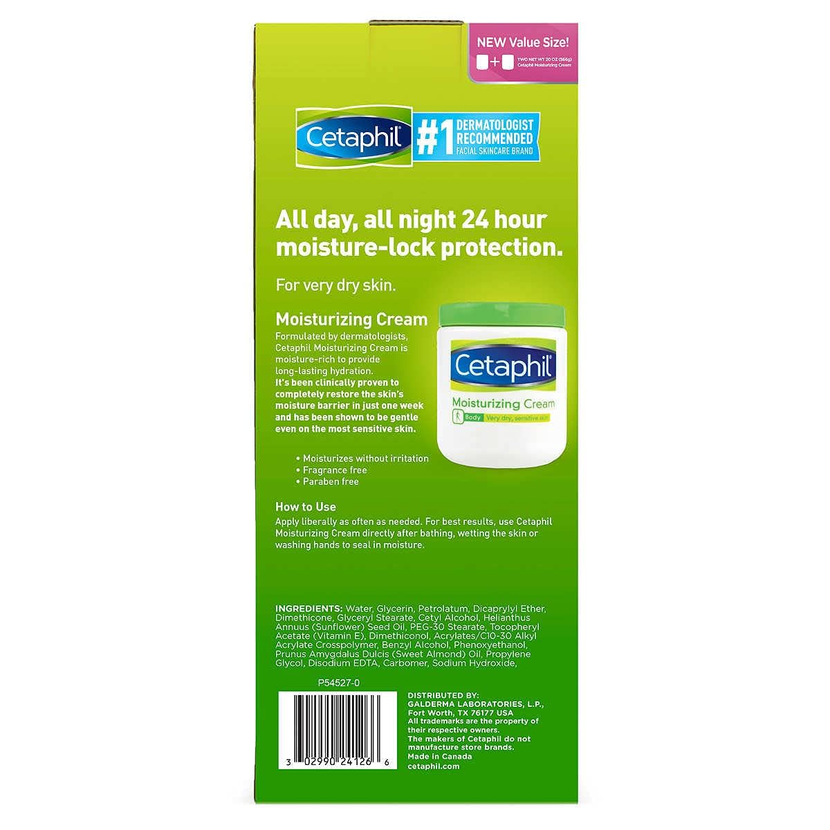 Cetaphil Moisturizing Cream for Dry, Sensitive Skin, Fragrance Free, Non-comedogenic, 20 Oz Each (Pack of 2) packaging may vary - Image 5
