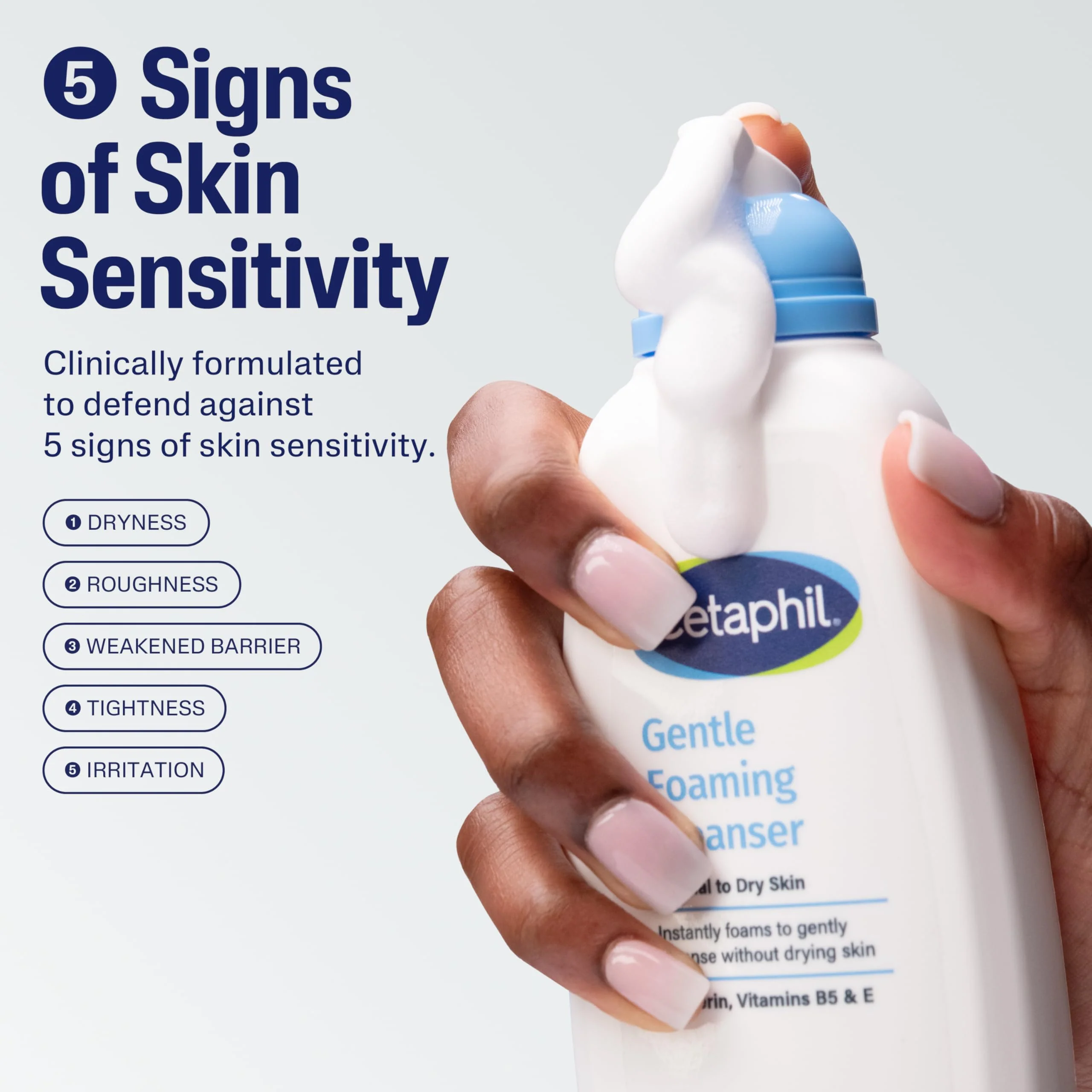 Cetaphil Oil Free Gentle Foaming Cleanser For Dry to Normal, Sensitive Skin, 8oz Pack of 2, Made with Glycerin and Vitamins B5 and E, Dermatologist Tested, Hypoallergenic, Soap and Fragrance Free - Image 8