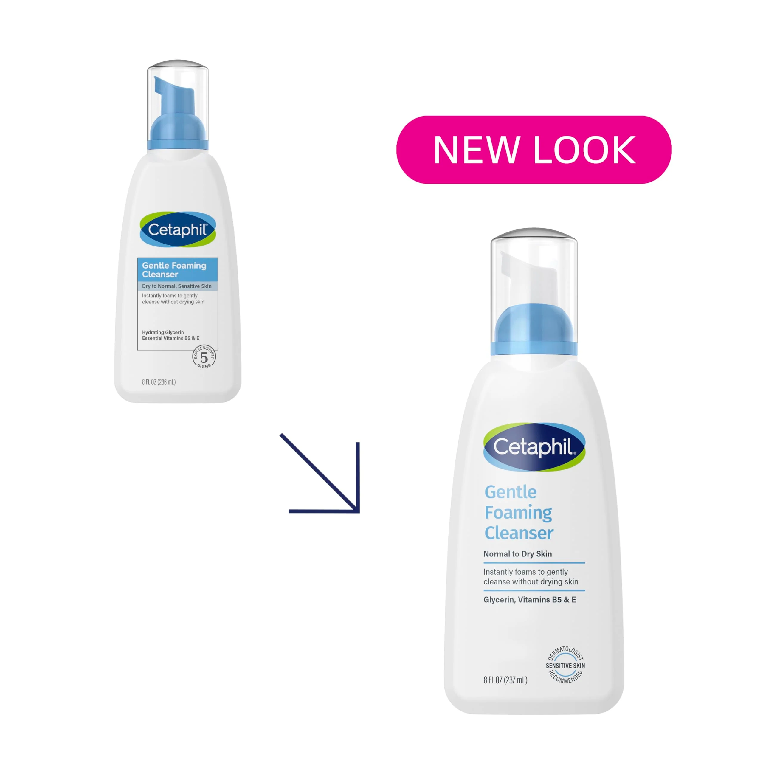 Cetaphil Oil Free Gentle Foaming Cleanser For Dry to Normal, Sensitive Skin, 8oz Pack of 2, Made with Glycerin and Vitamins B5 and E, Dermatologist Tested, Hypoallergenic, Soap and Fragrance Free - Image 9