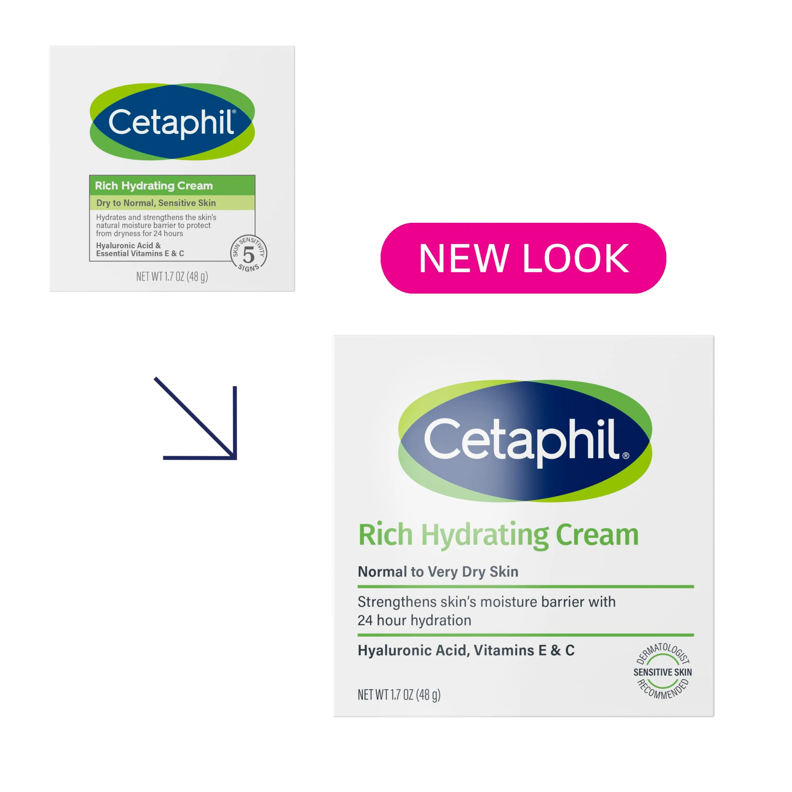 CETAPHIL Rich Hydrating Night Cream For Face, With Hyaluronic Acid, 1.7 oz, Moisturizing Cream For Dry To Very Dry Skin, No Added Fragrance, (Packaging May Vary) - Image 9