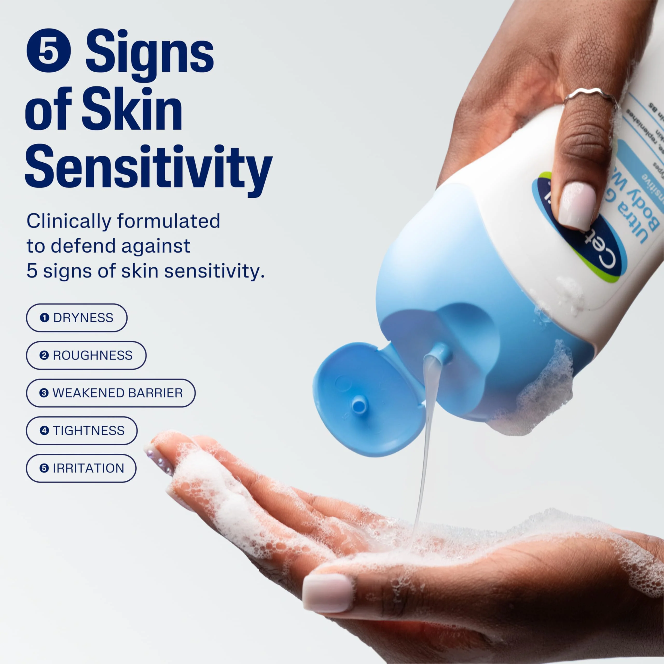 Cetaphil Ultra Gentle Body Wash, For Dry to Normal, Sensitive Skin, 16.9oz Pack of 3, Aloe Vera, Vitamin B5, Hypoallergenic, Paraben Free, Fragrance Free, Dermatologist Tested - Image 2